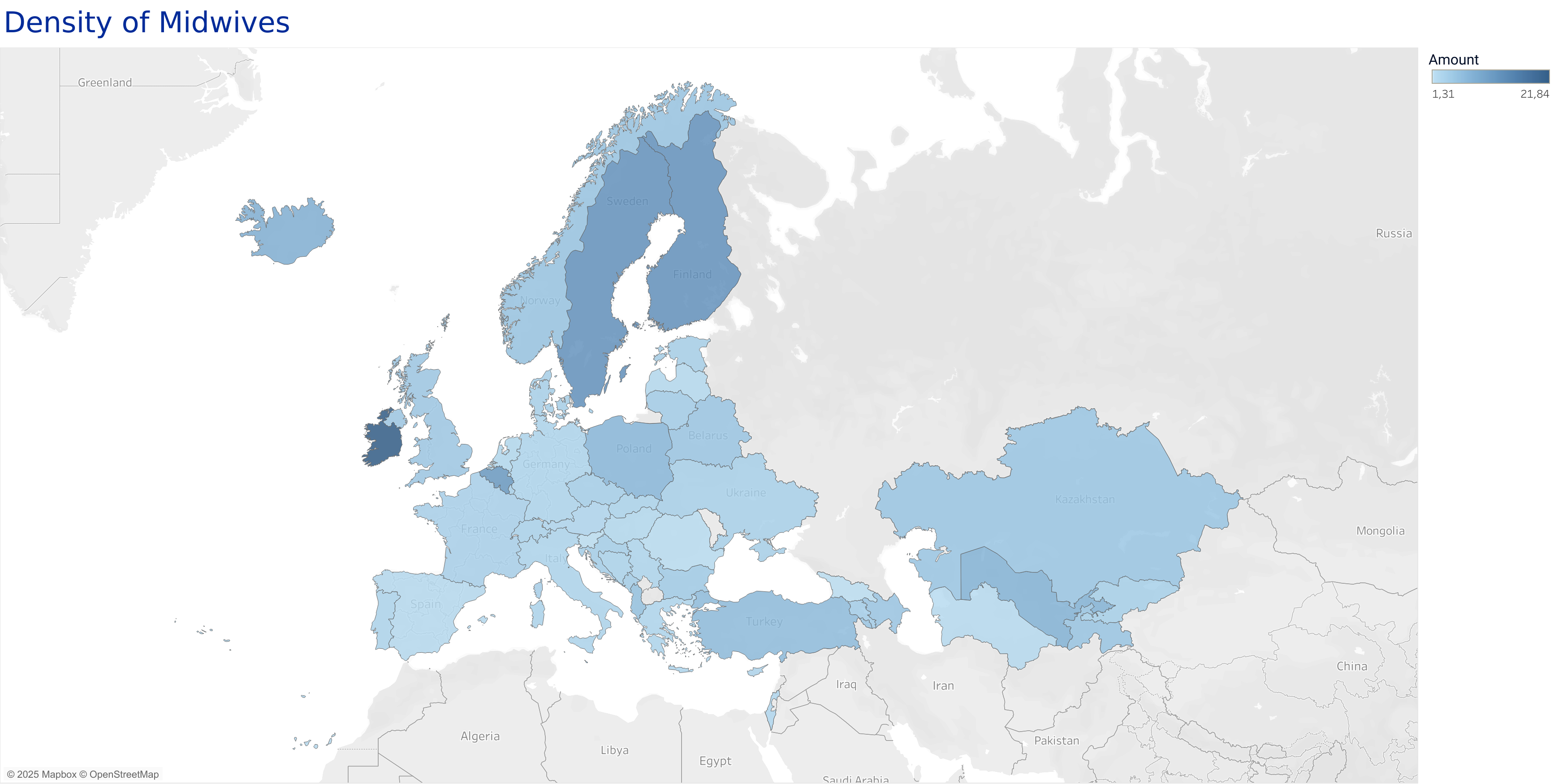 Density of Midwives