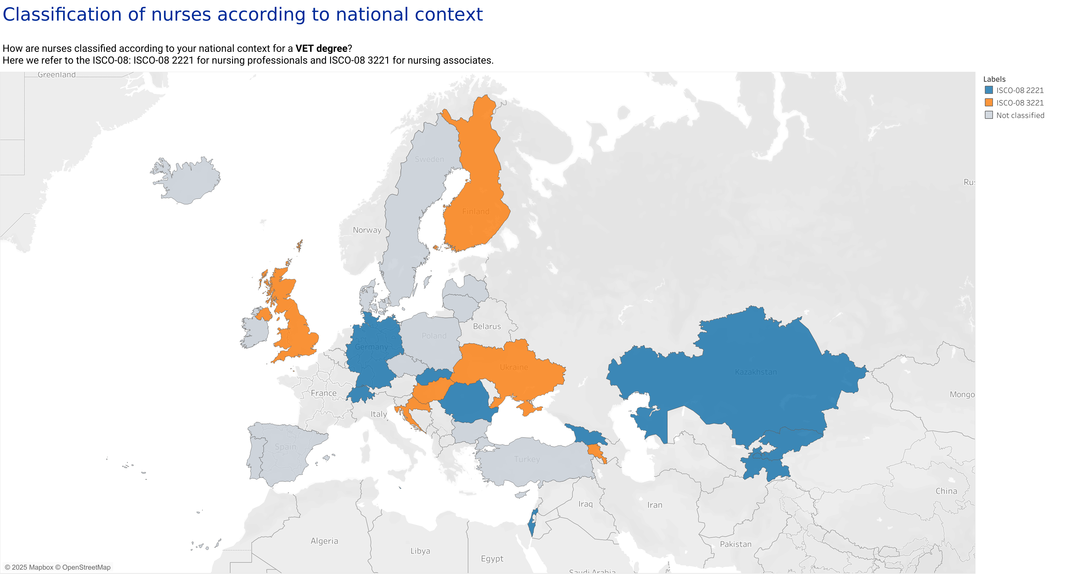 Classification of nurses according to national context