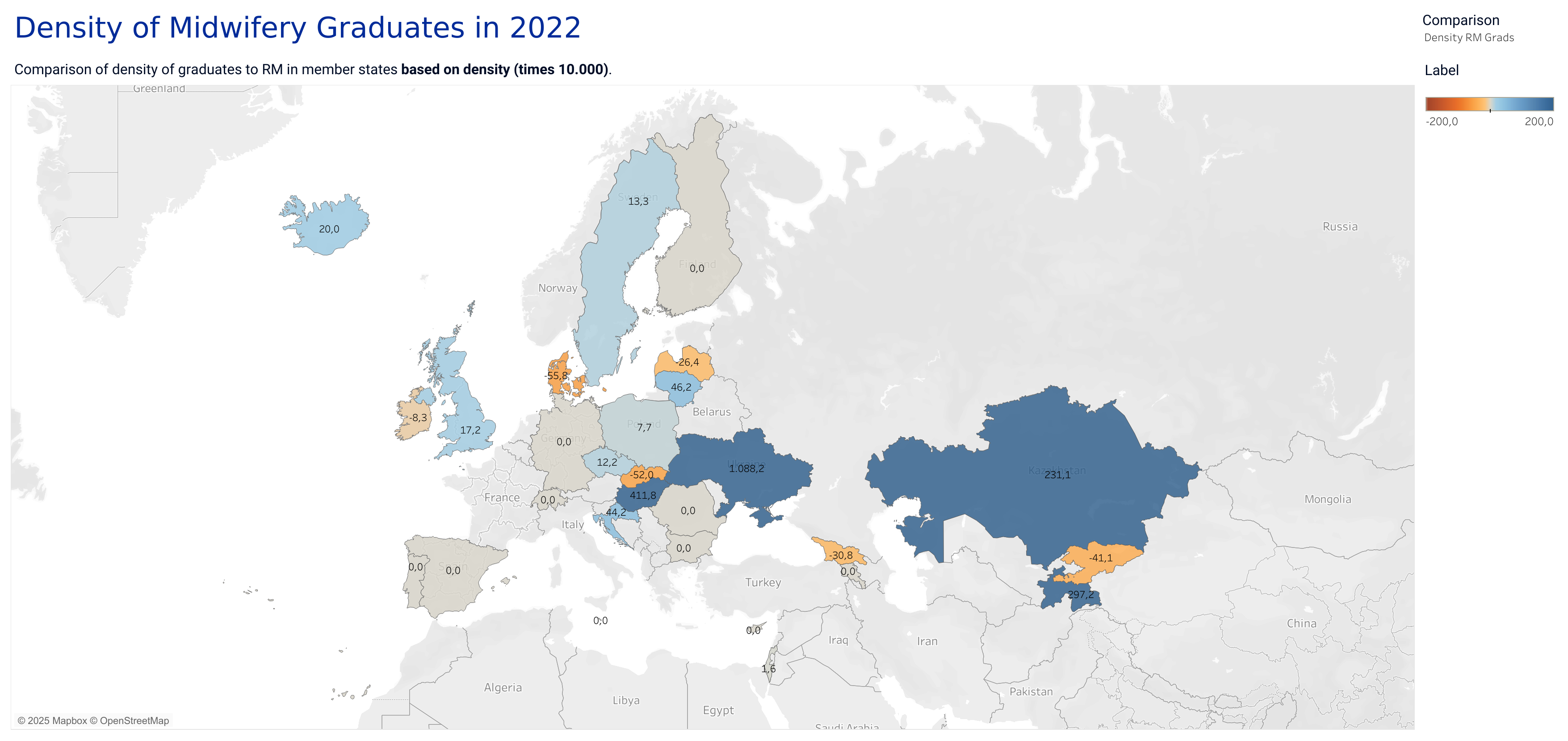 Density of Midwifery Graduates