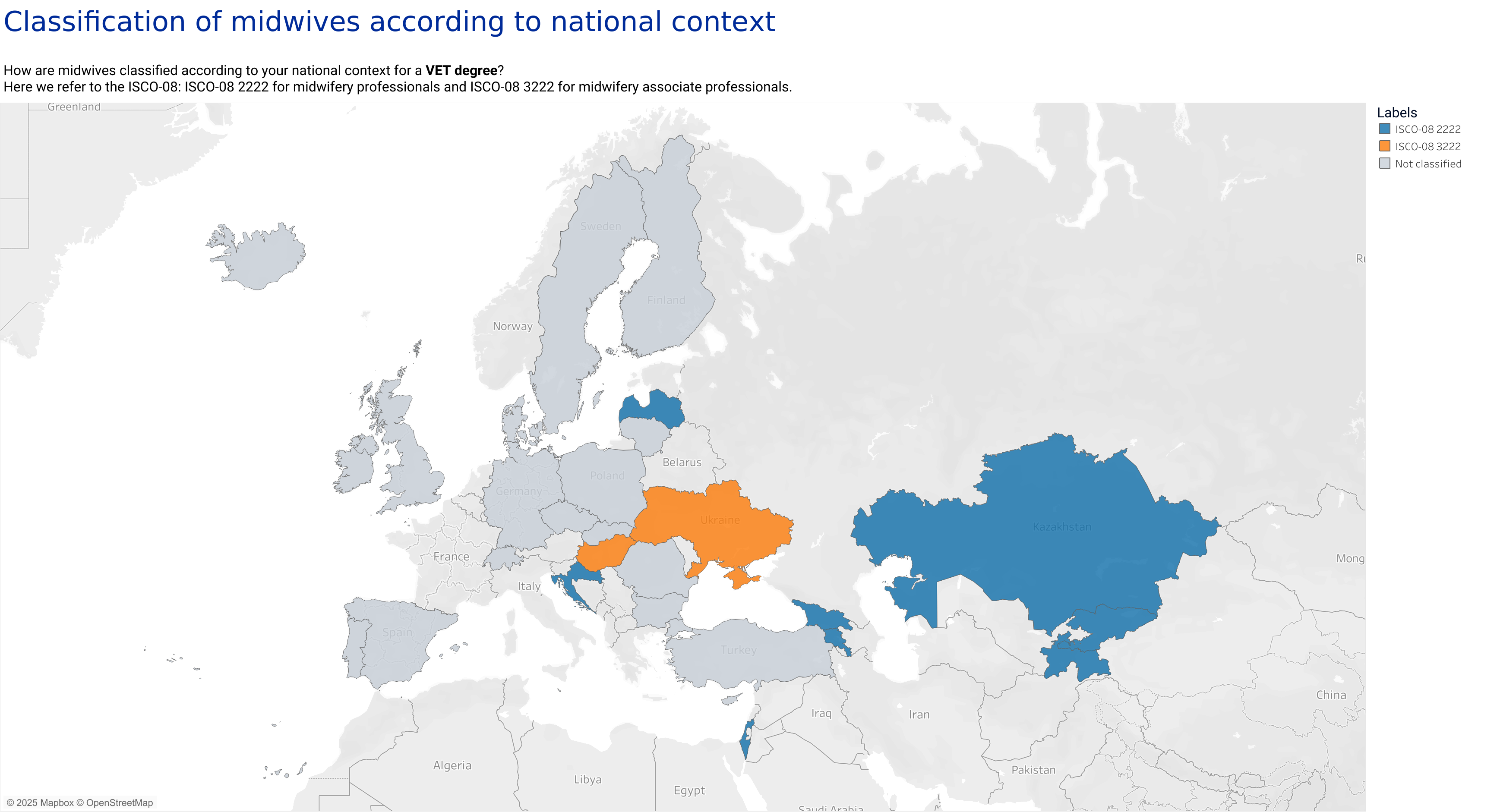Classification of midwives according to national context