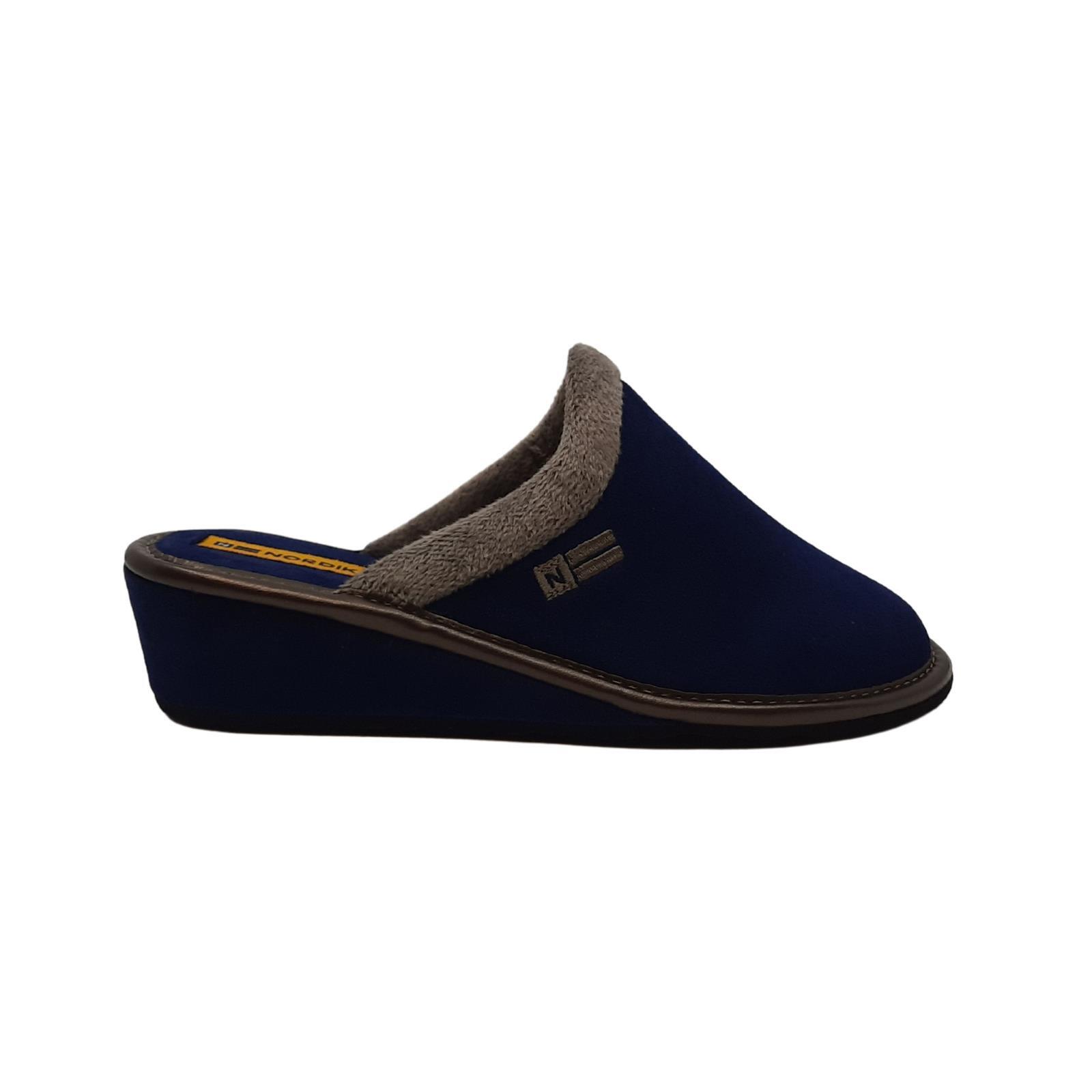 Pantoffel blauw sleehak • Passo Per Passo • Schoenen voor dames en heren •  Haacht