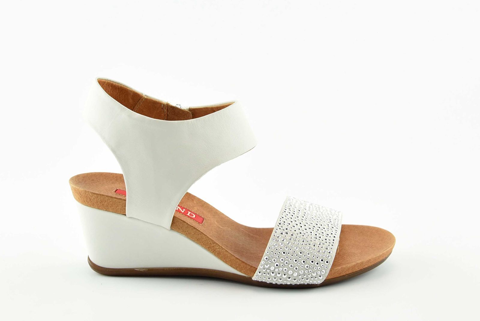 Chique Witte Sleehak Schoenen Vrouwen Sandalen Kunstleer Dames Schoenen Met  Strass