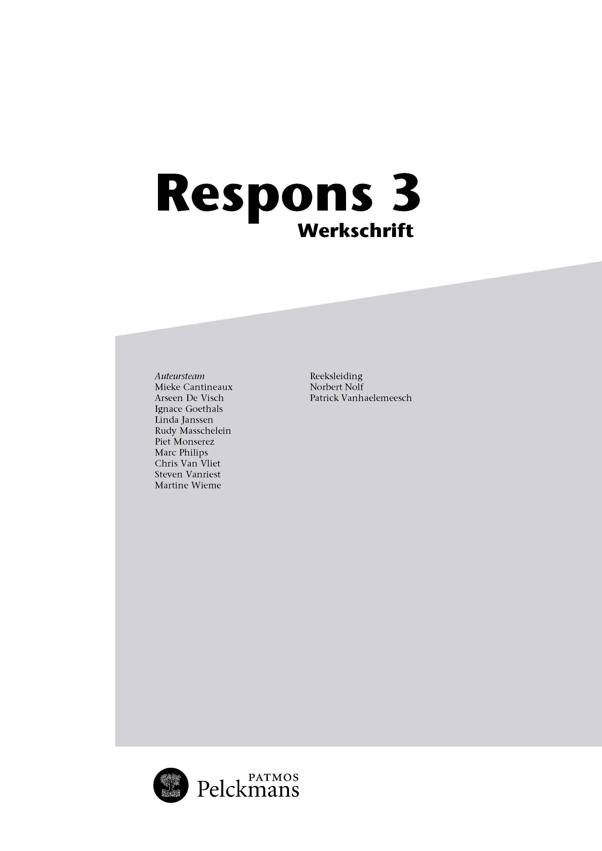 Respons 3 werkschrift