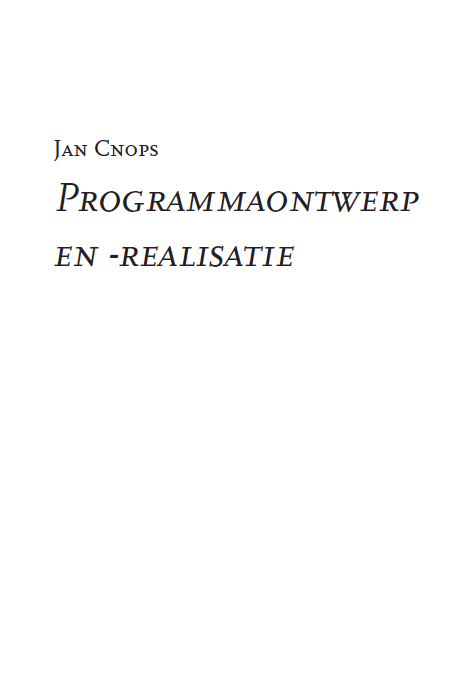 Programmaontwerp en -realisatie