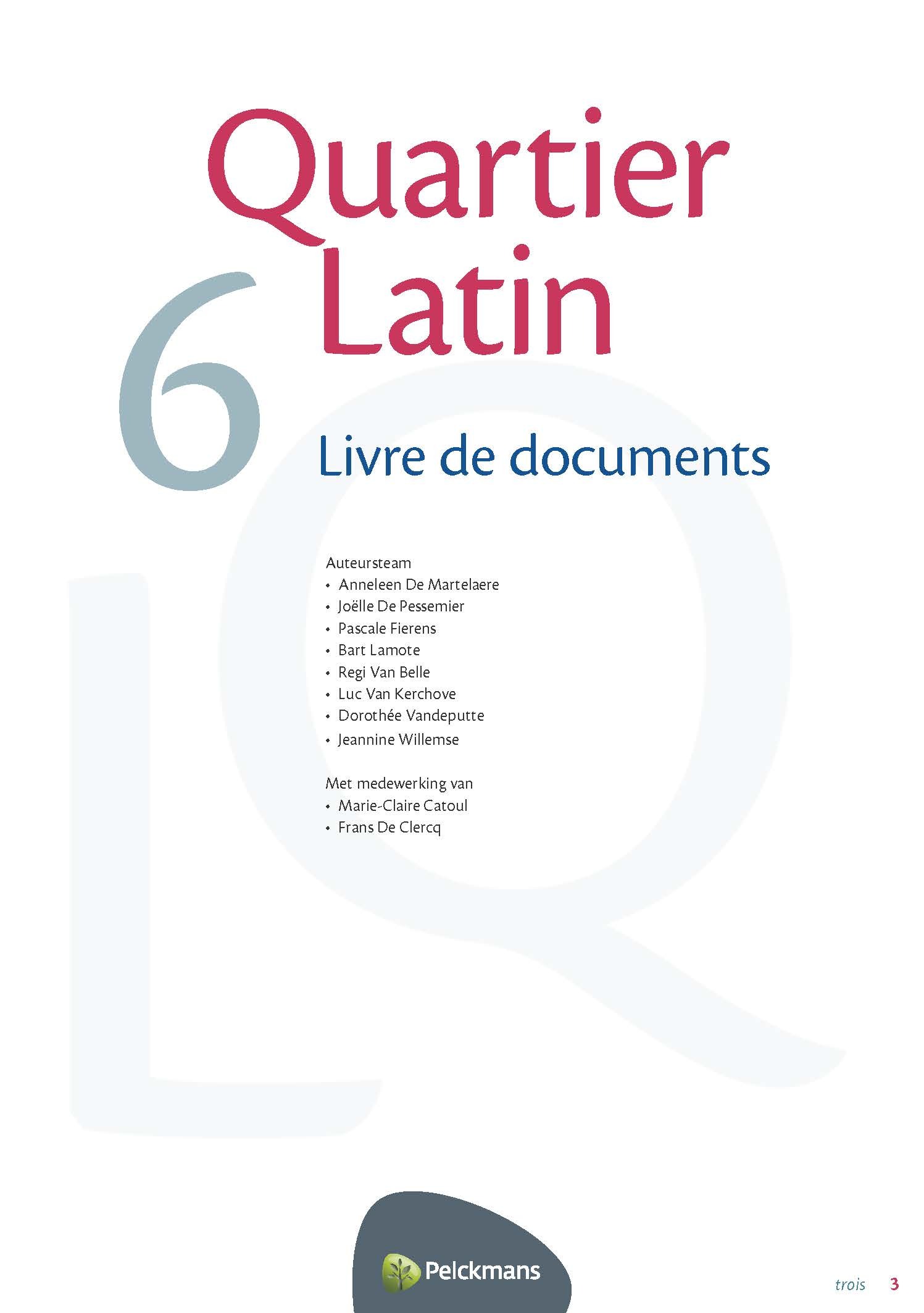 Quartier Latin 6 ASO livre de documents