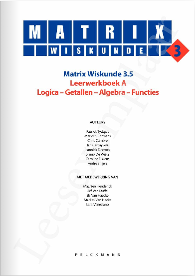 Matrix Wiskunde 3.5 Leerwerkboek A 