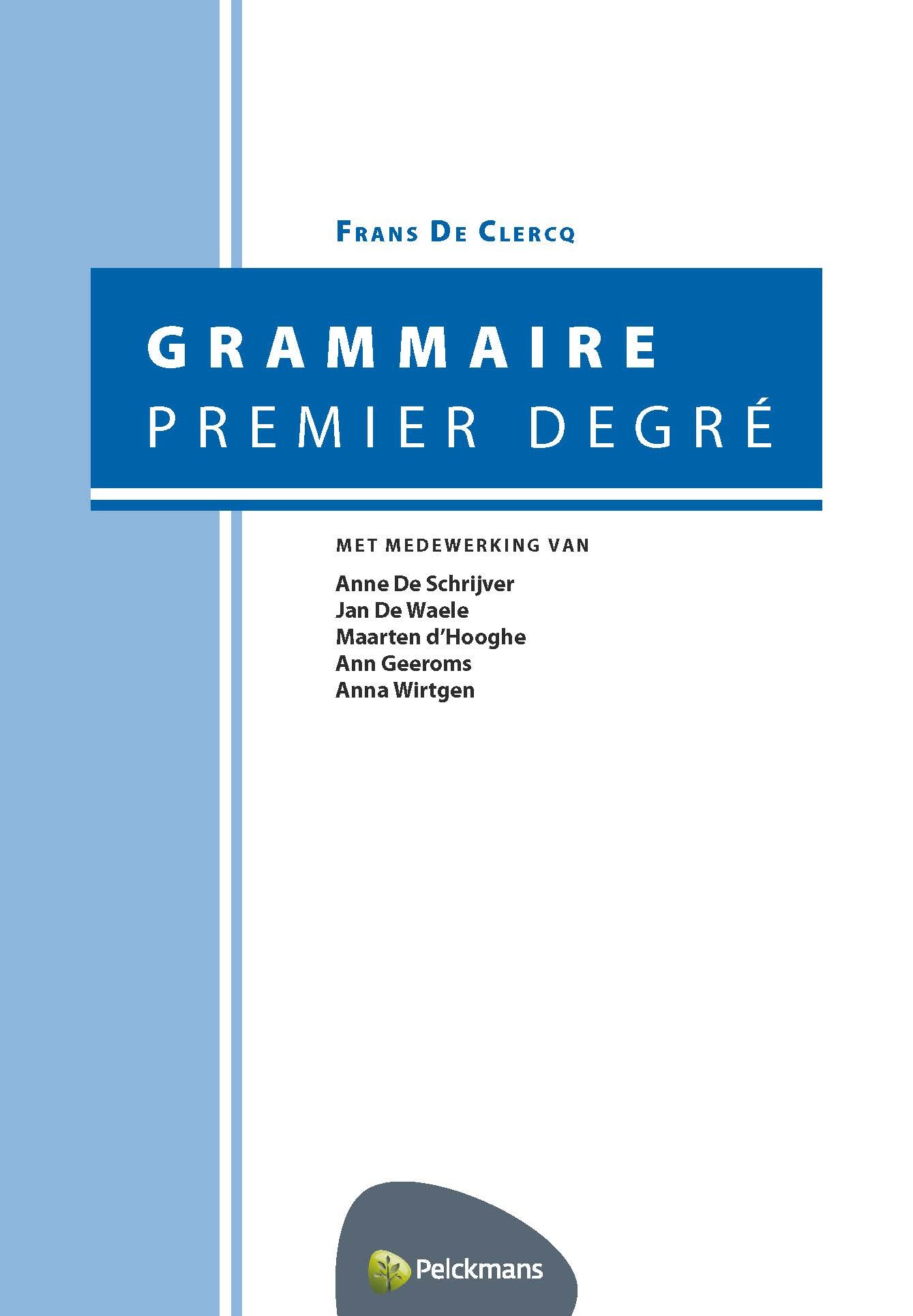 Grammaire Premier Degré