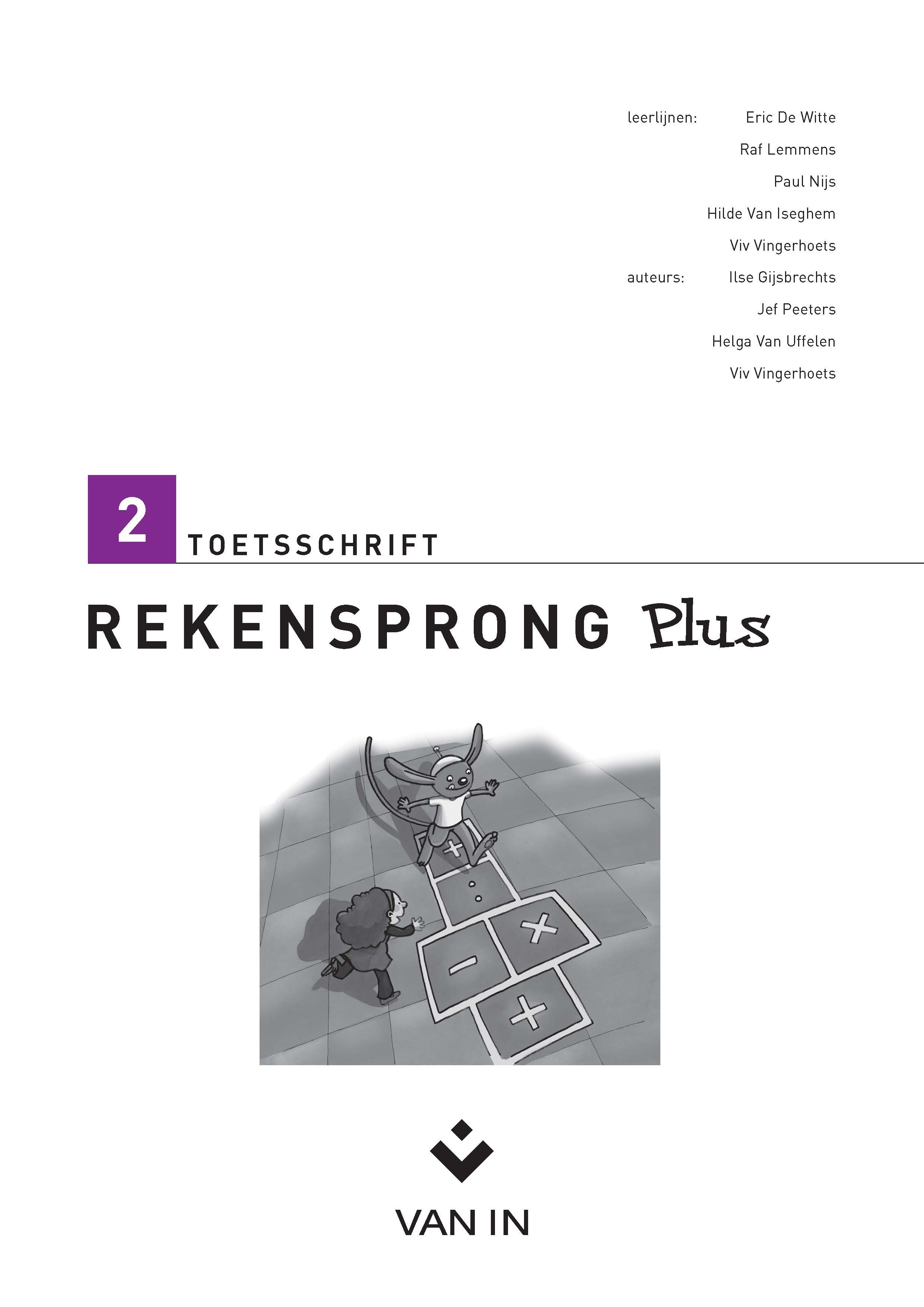 Rekensprong plus 2 toetsschrift