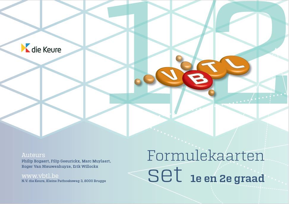 VBTL - Formulekaarten set 1e en 2de graad