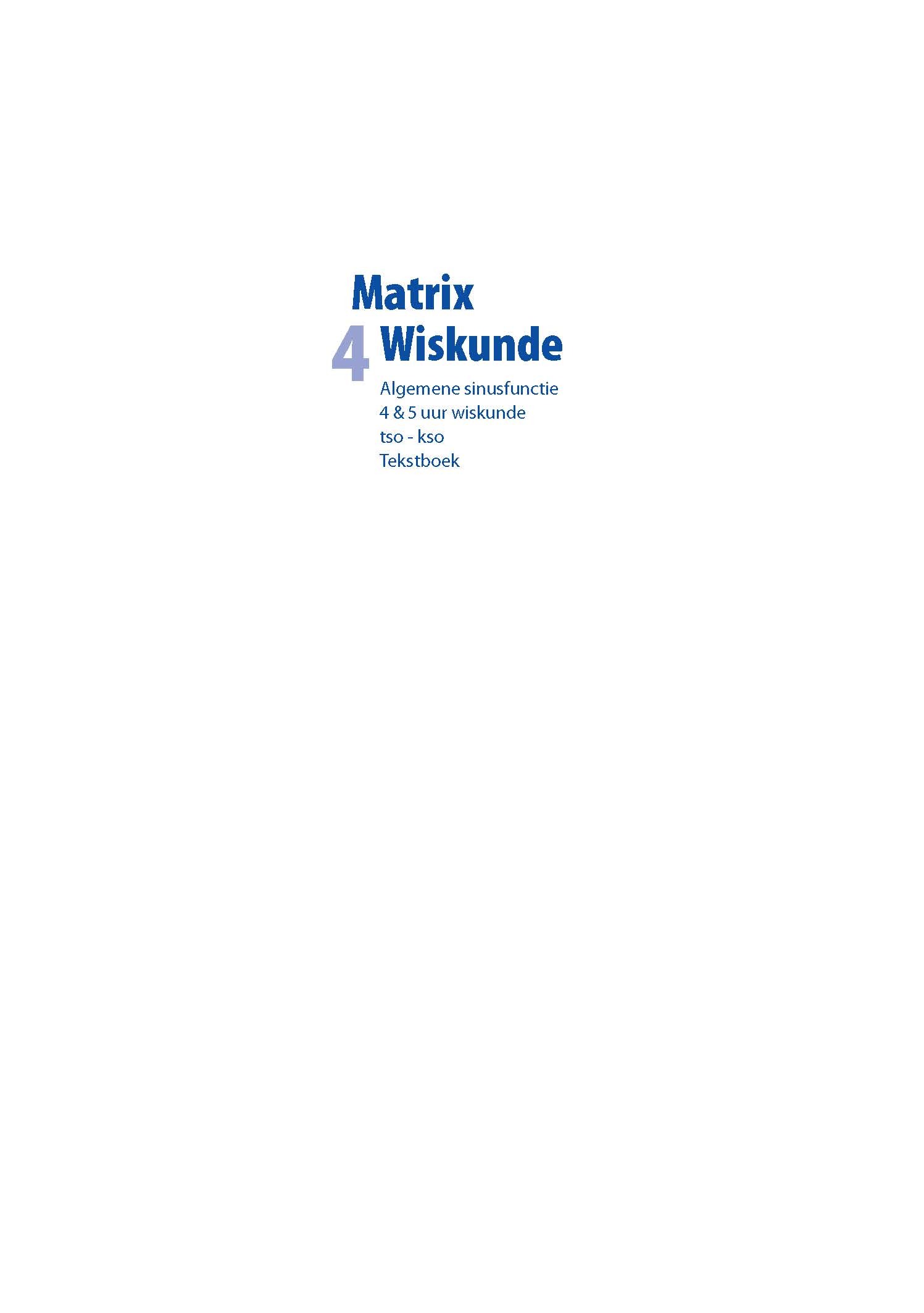 Matrix Wiskunde 4 Algemene sinusfunctie 4-5uur wiskunde tso kso tekstboek