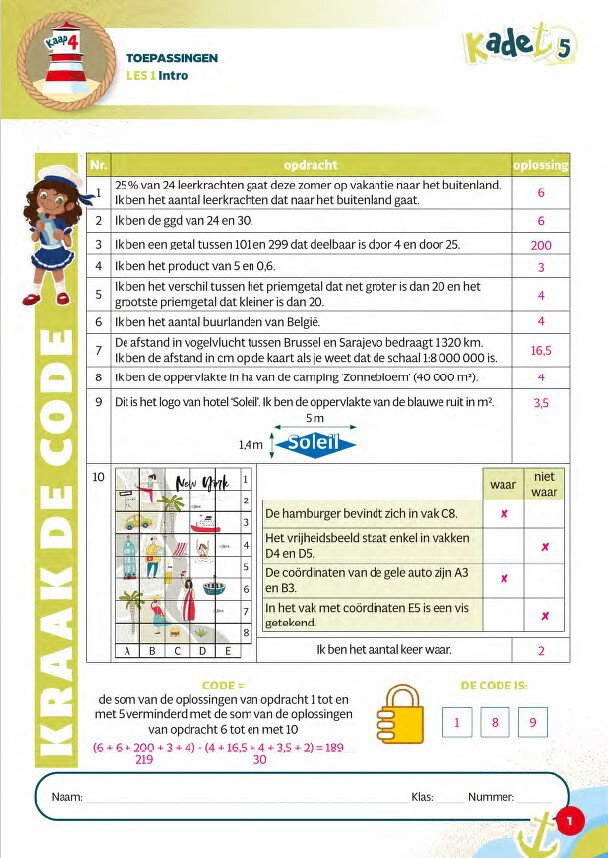Kadet 5 - Werkboek Kaap 4 correctiesleutel (herdruk)
