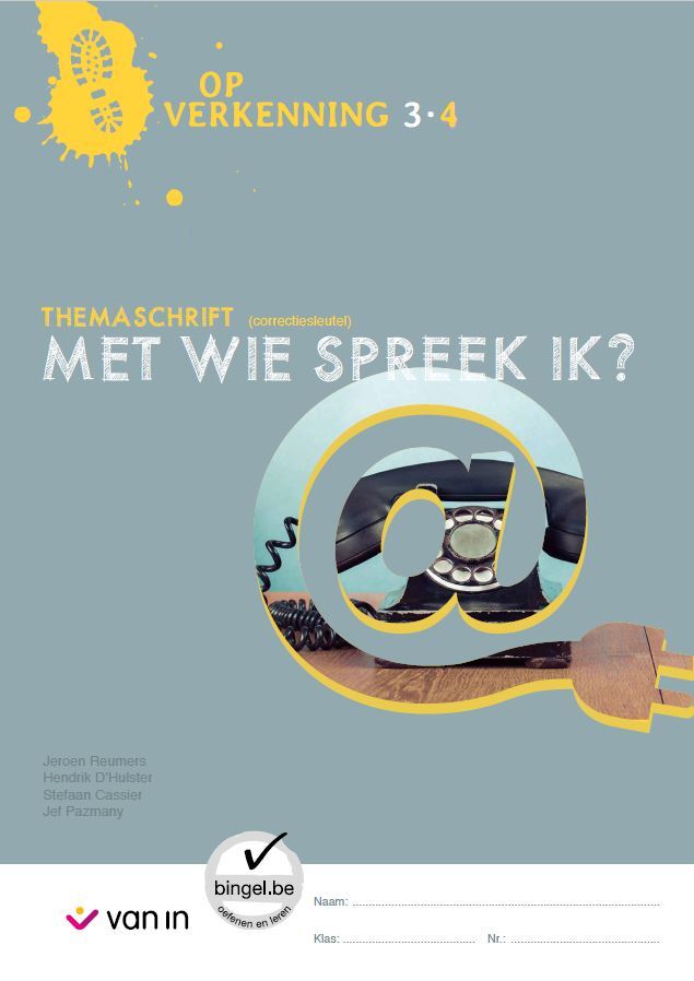 Op Verkenning 4 - Themaschrift Met wie spreek ik correctiesleutel