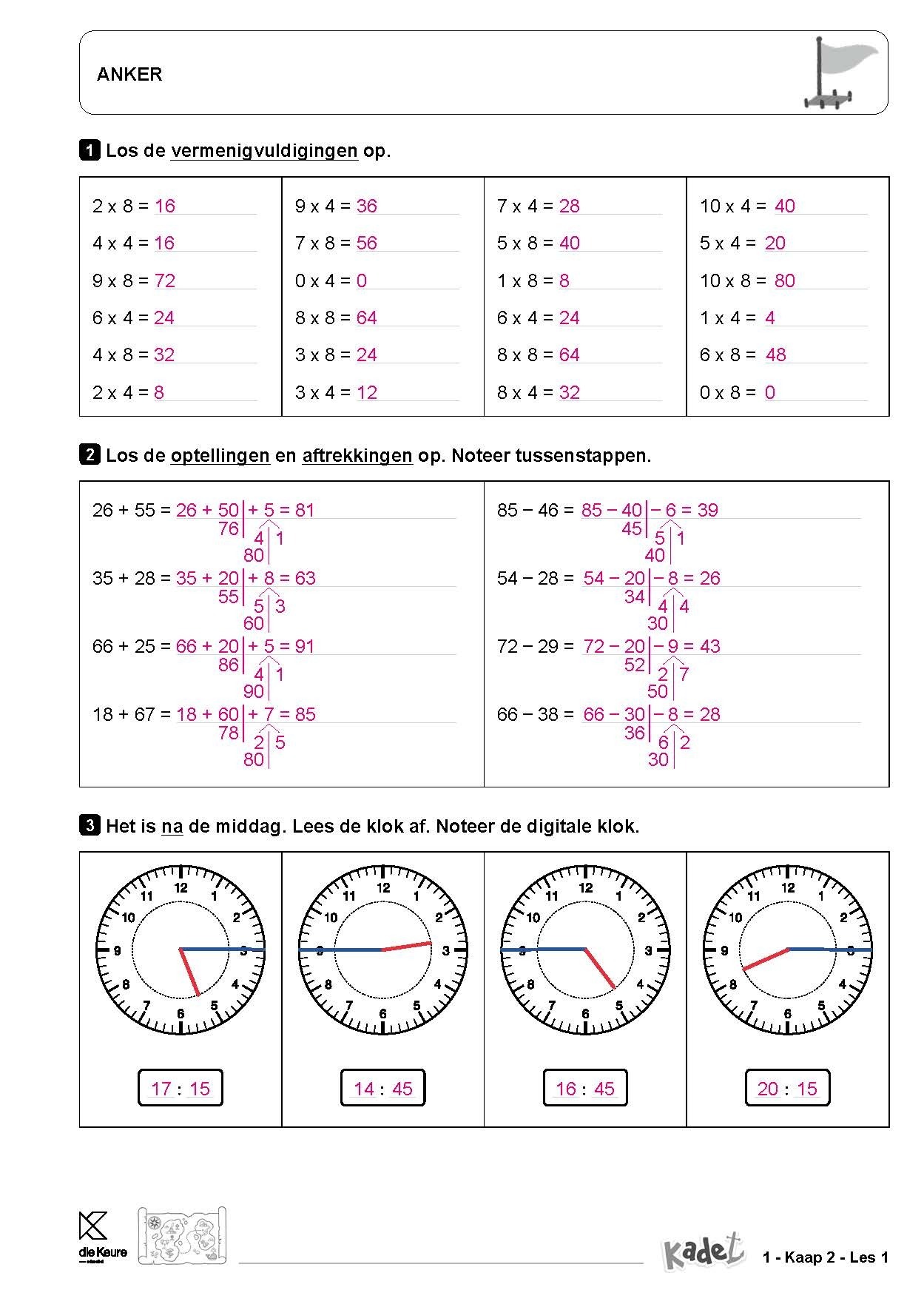 Kadet – B-stroomtraject Module 1 – kopieerbladen Kaap 2 CORRECTIESLEUTEL