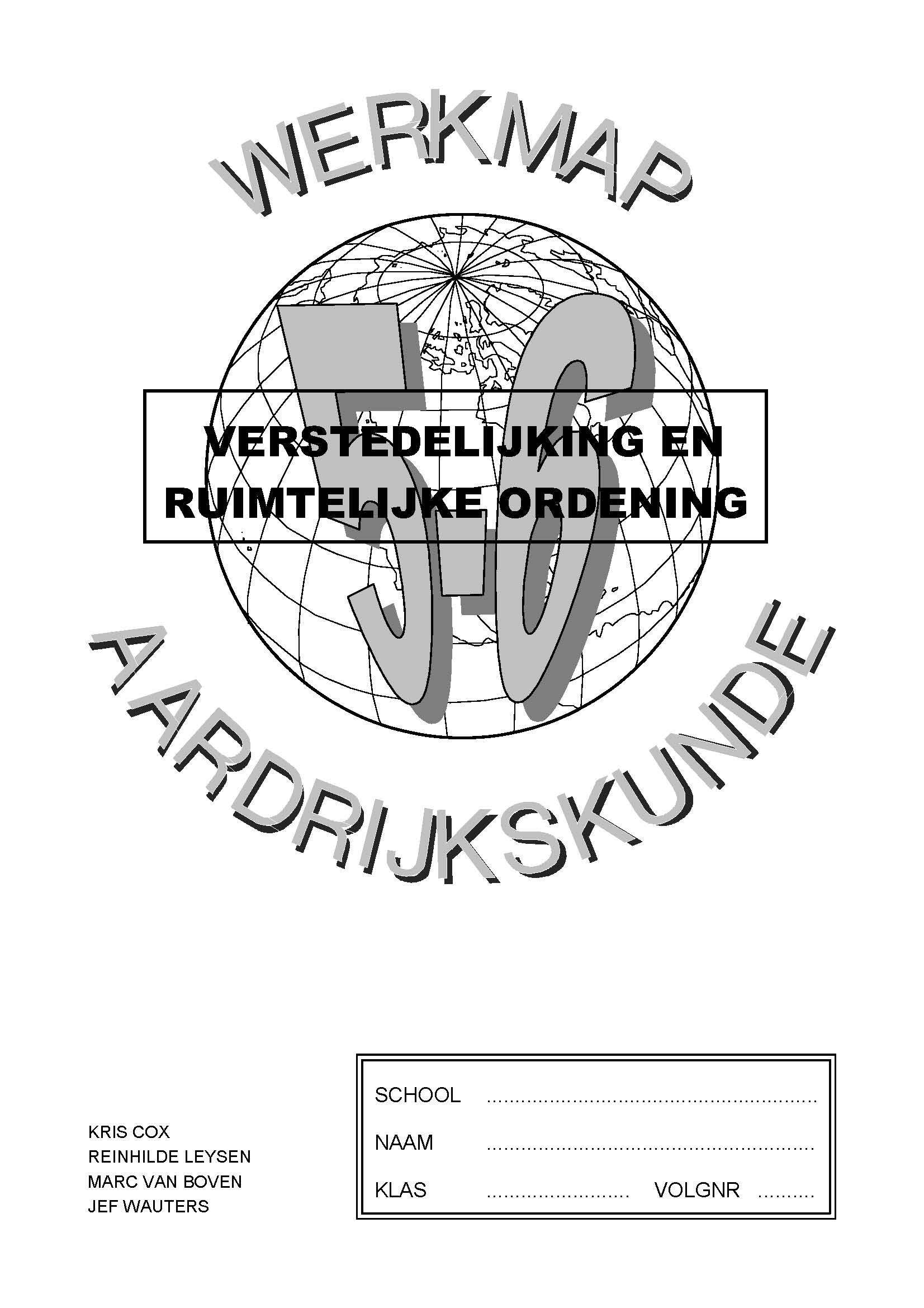 Werkmap aardrijkskunde 5-6 verstedelijking en ruimtelijke ordening