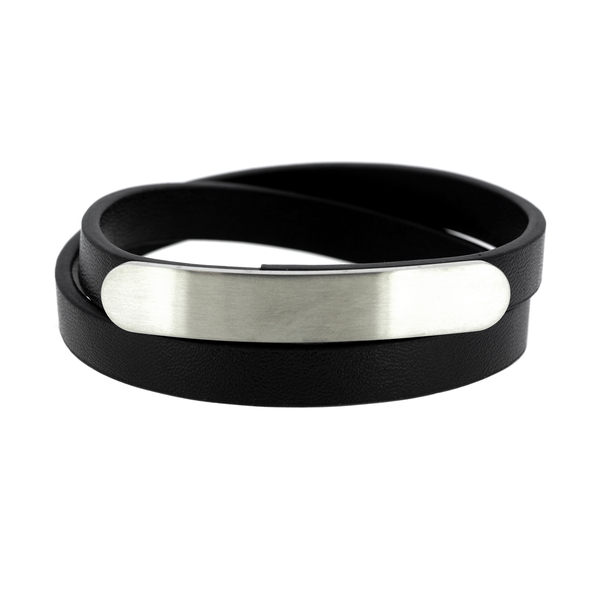 Bracelet - leather and stainless steel