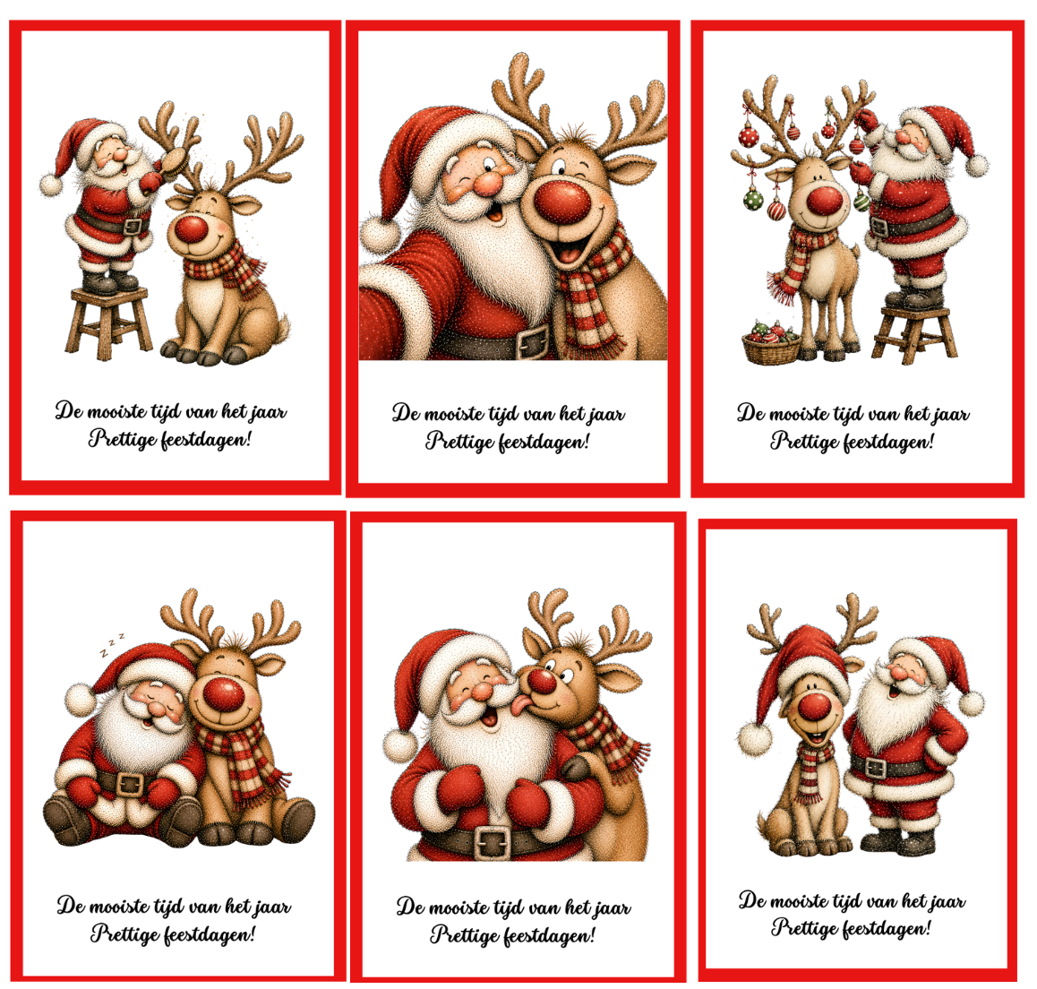 Kerstkaart - de Kerstman en Rudolf 2026