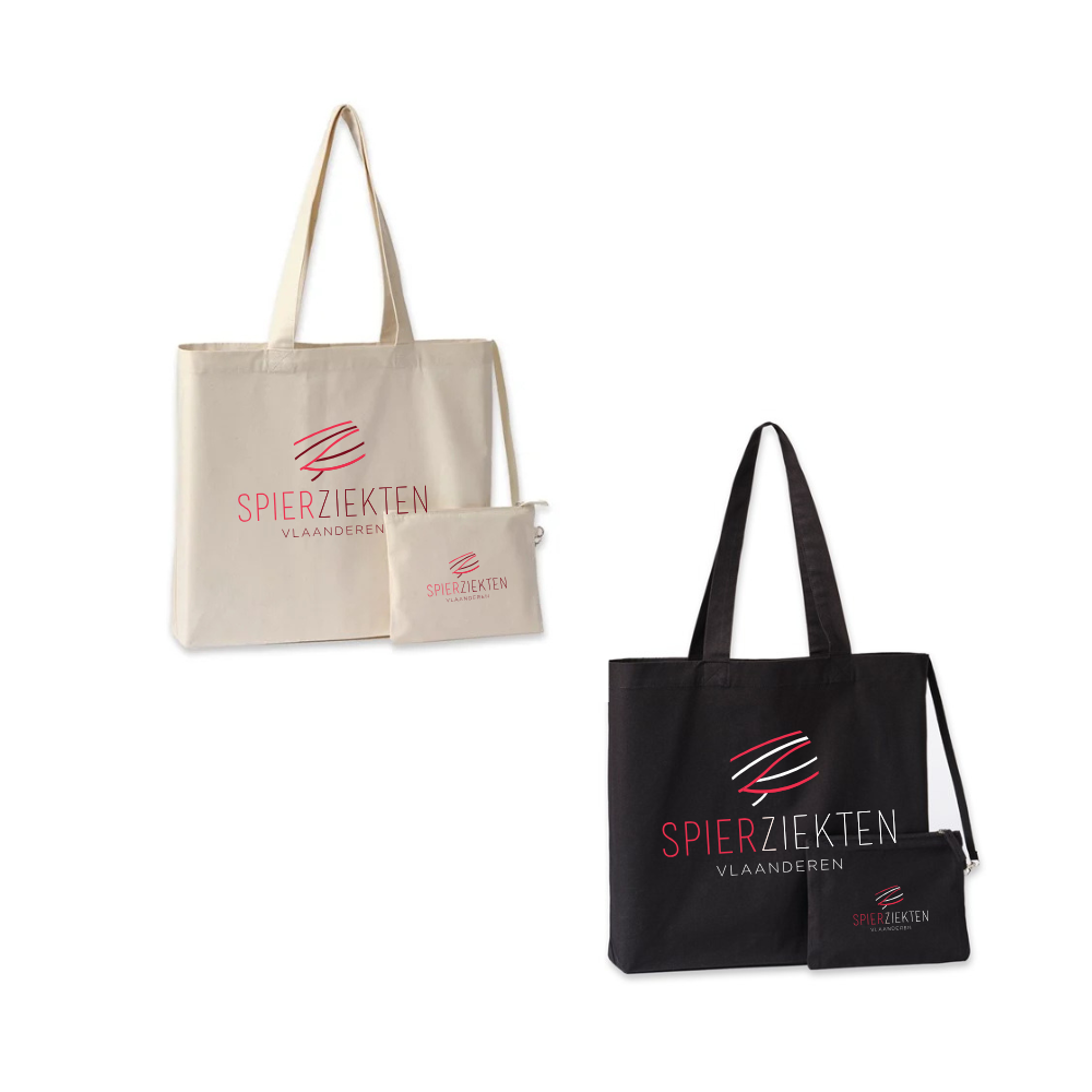 Totebag 2 in 1 (Grote tas met afneembaar klein tasje) - beige 