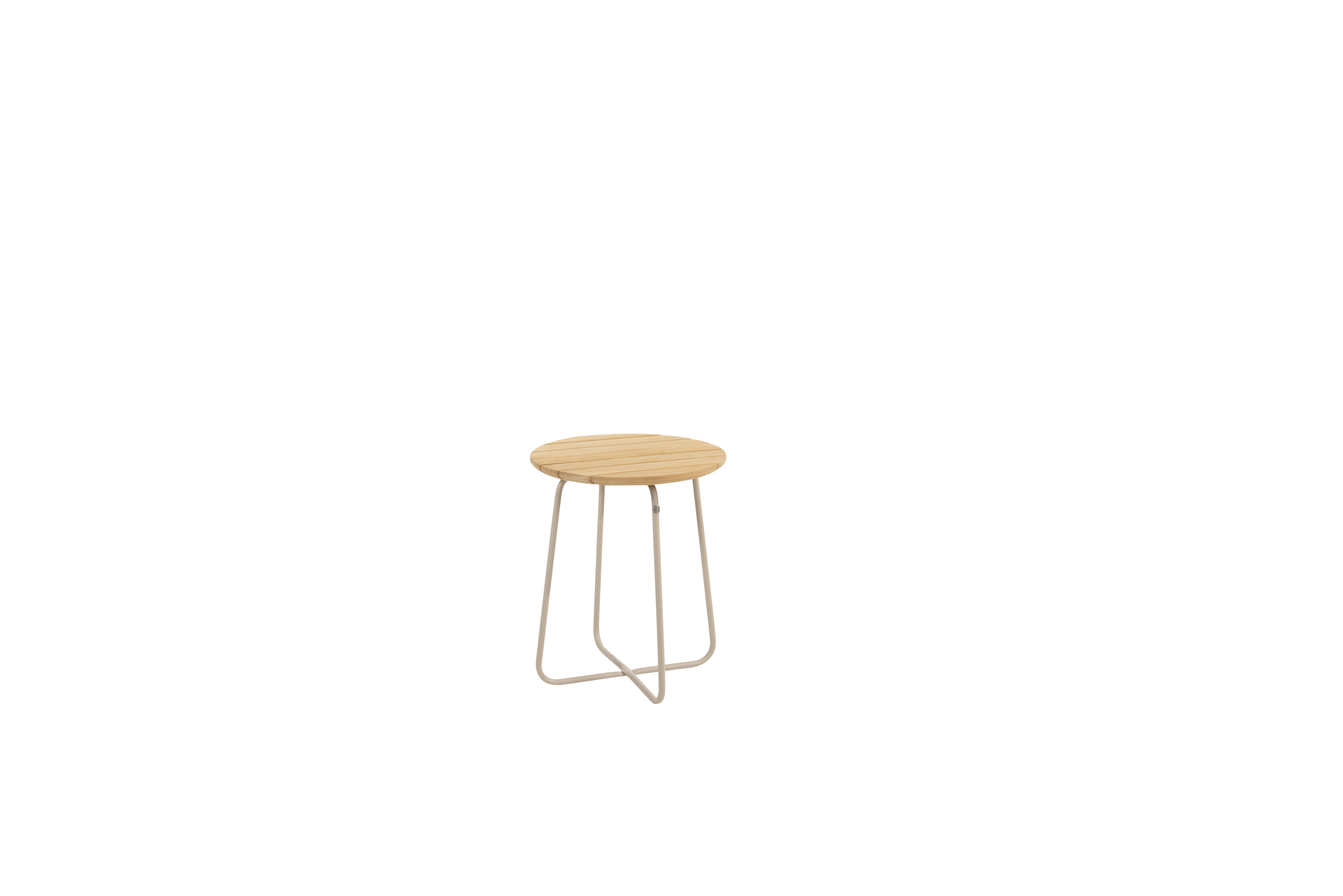 Verdi Side table natural teak round 45cm H55 Latte