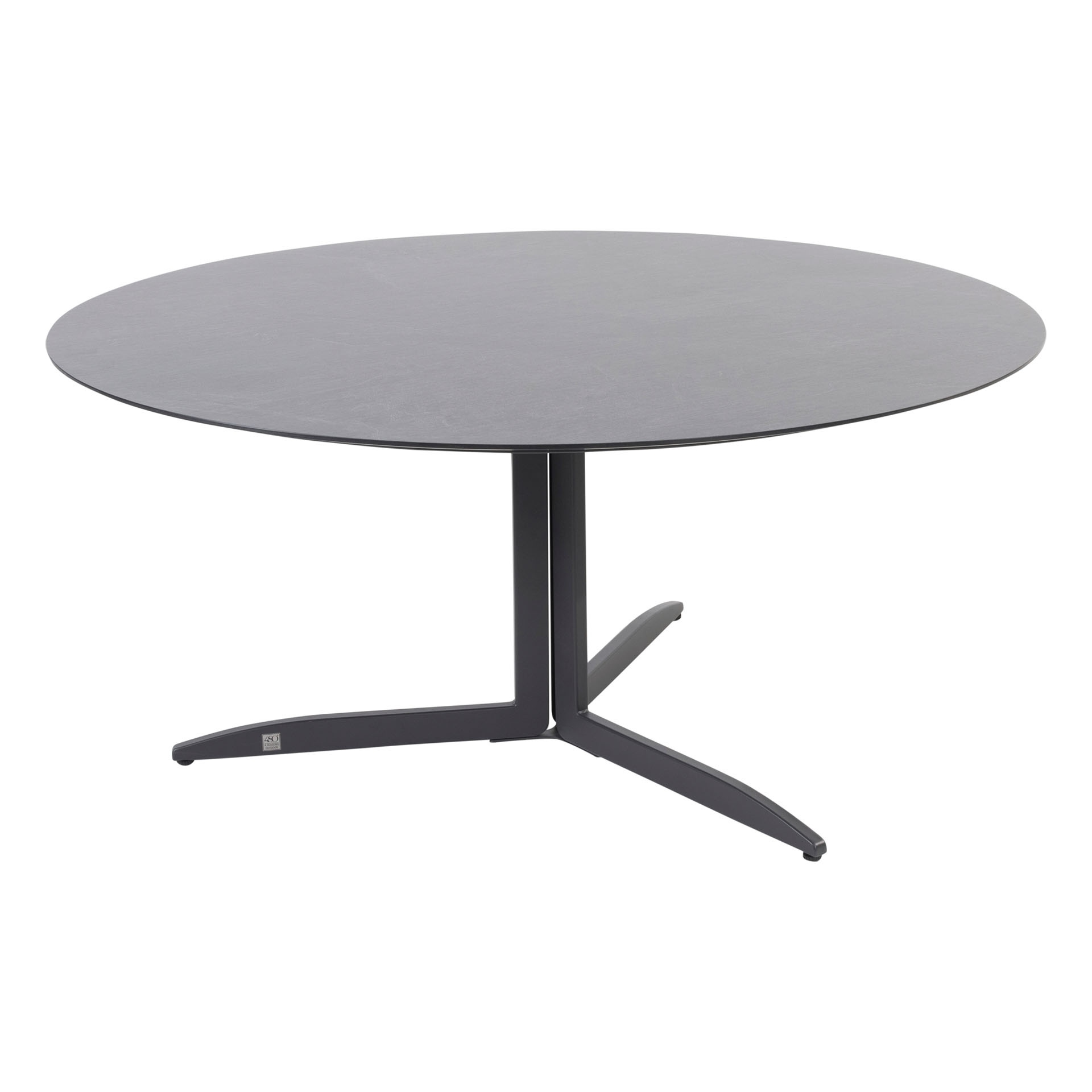 Embrace table frame antracite 160cm + Embrace table top round HPL slate 160 cm