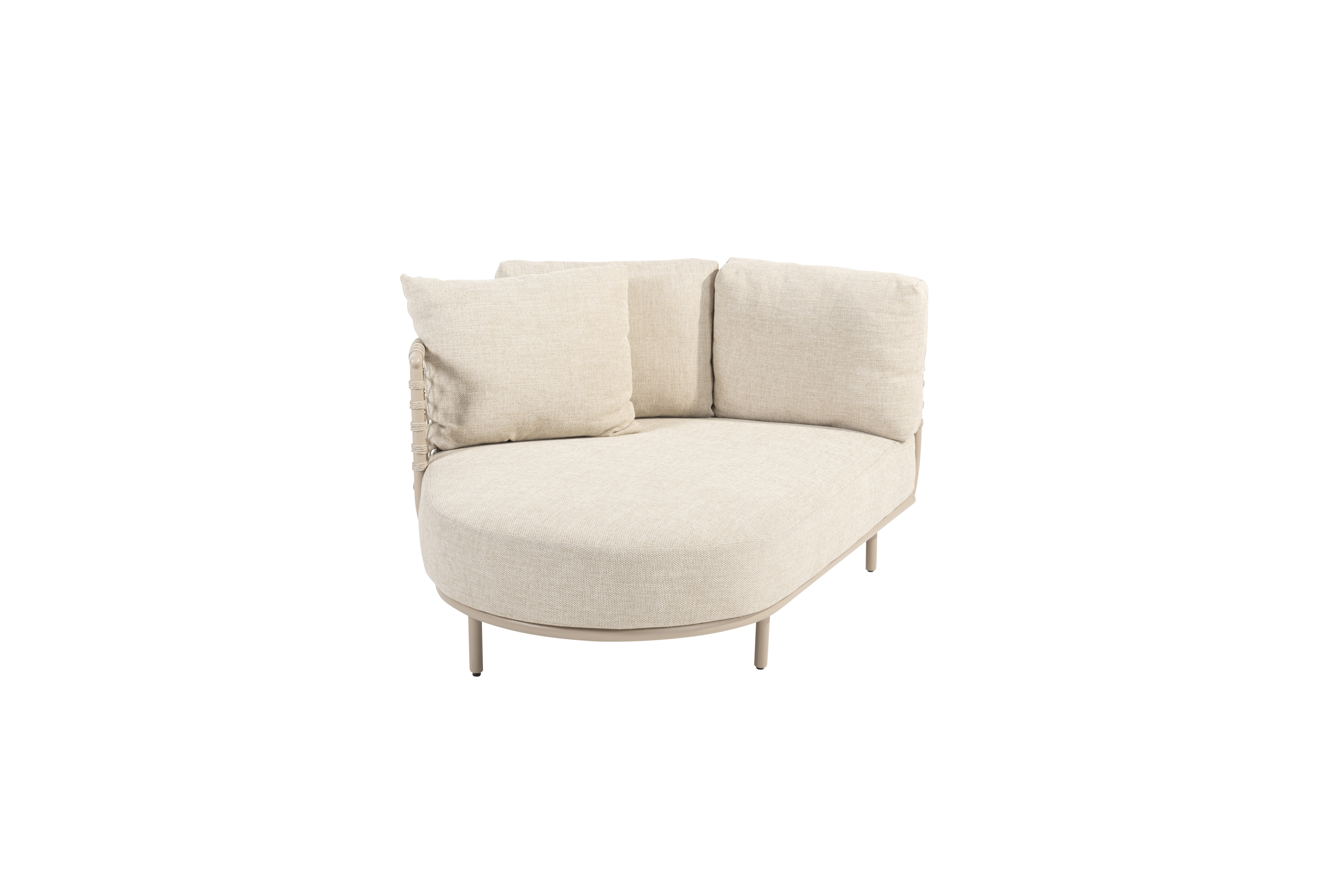 Sardinia chaise lounge right armLatte with 3 cushions and pillow