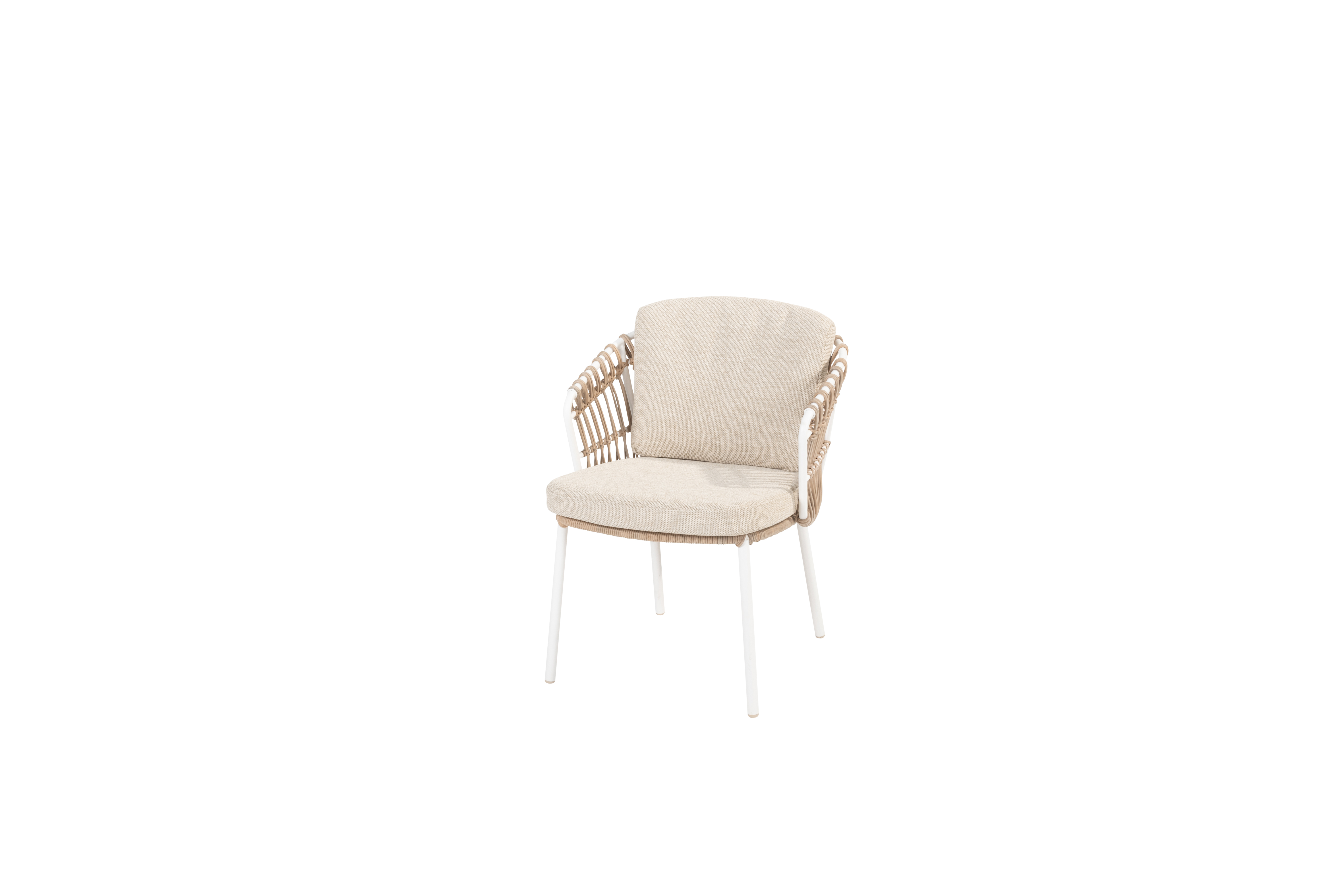Dalias dining chair white with 2 cushions 