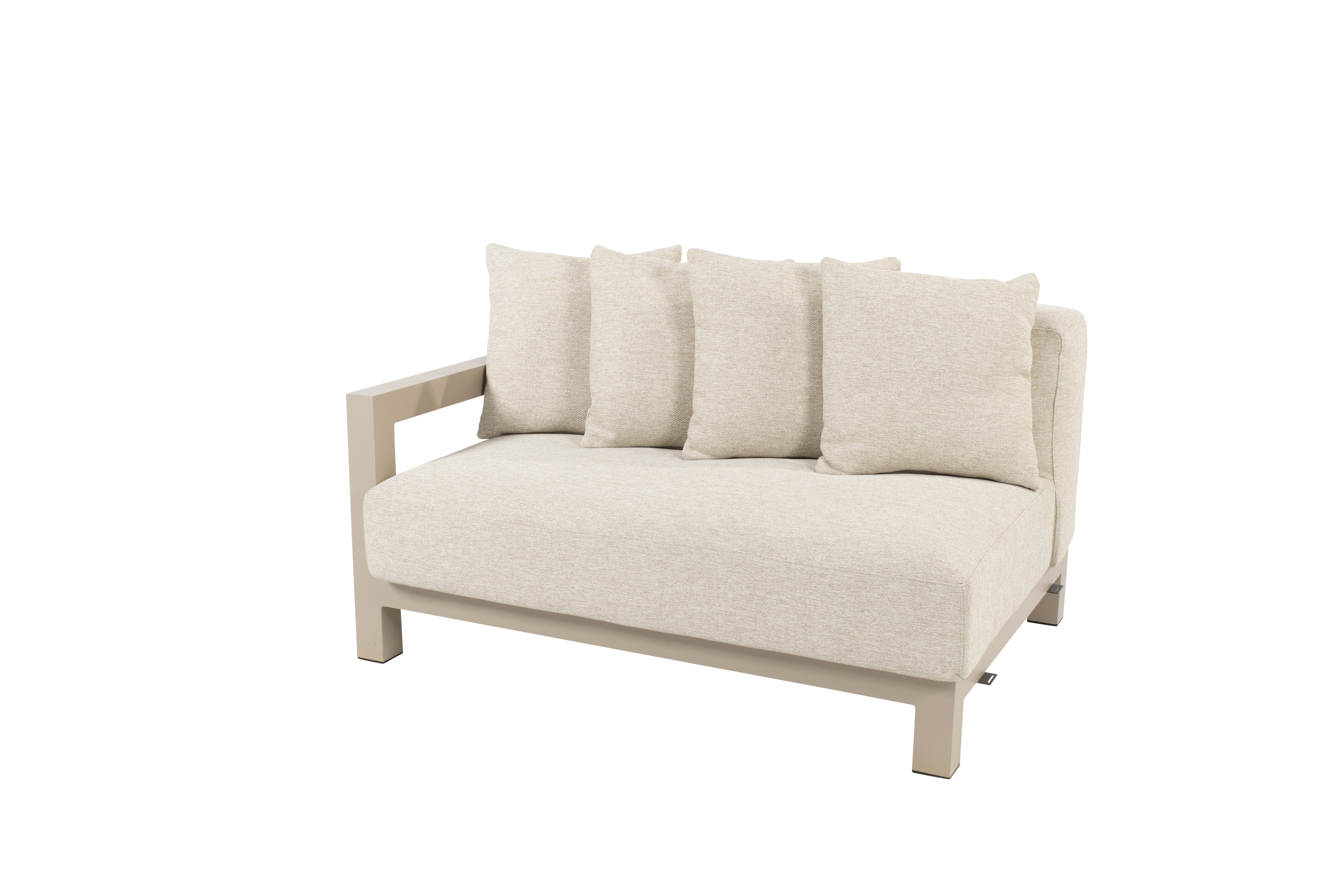 Raffinato living bench 1,5 seater right latte with 6 cushions 