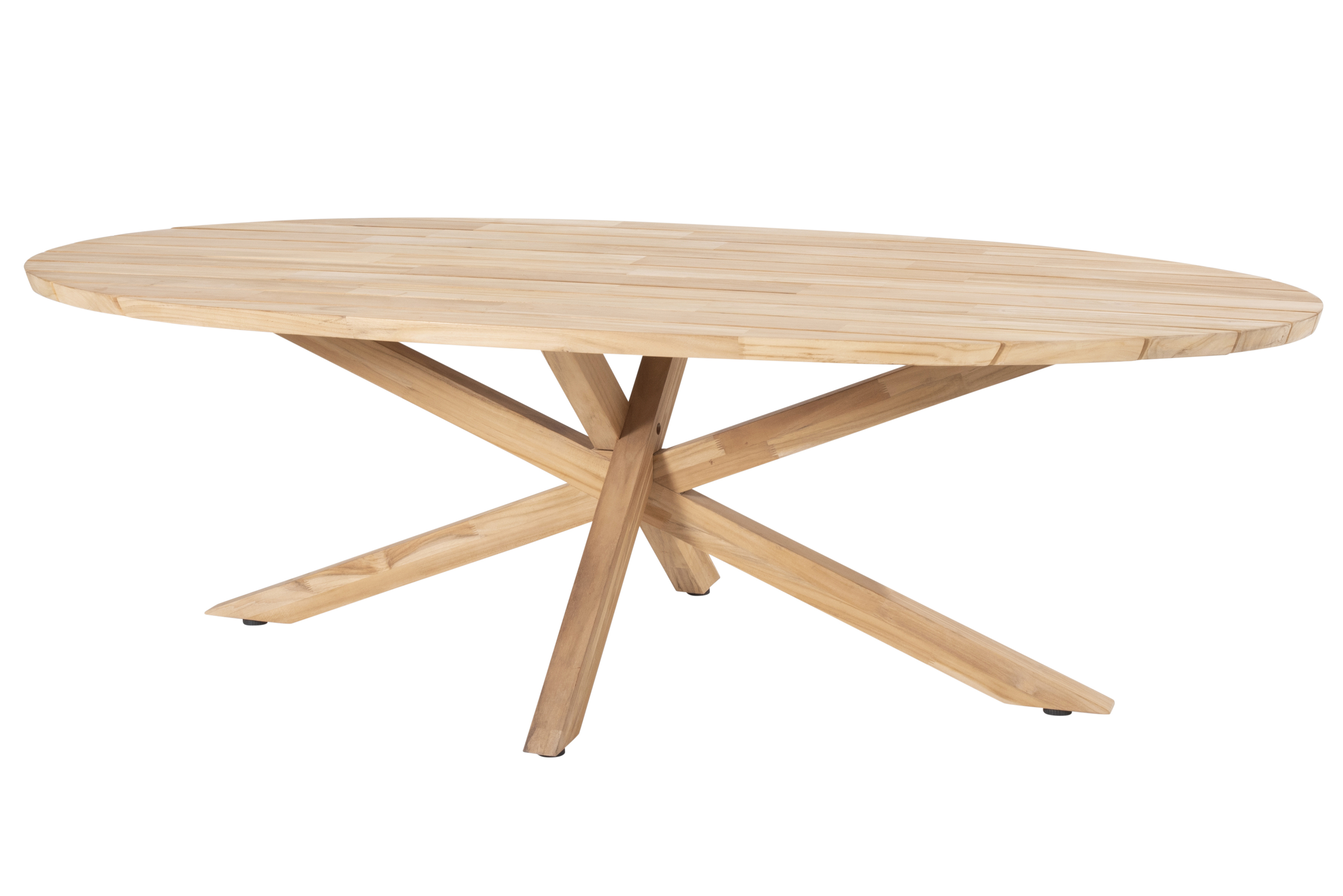 Prado set of legs for ellipse top teak + Prado dining tabe ellips 240x115cm natural teak top 