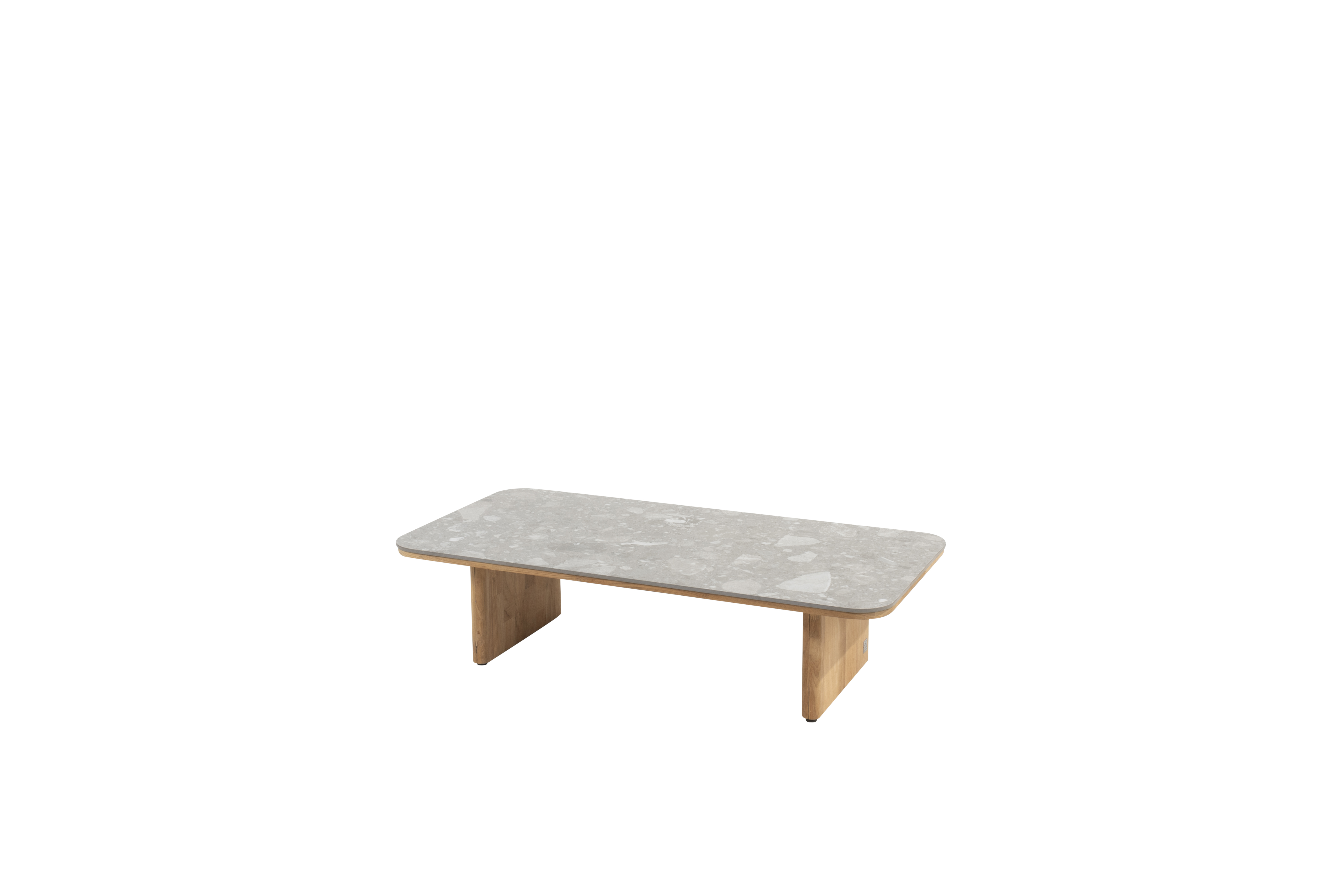 Lucas coffee table natural teak 120x60x30 ceramic terrazzo 