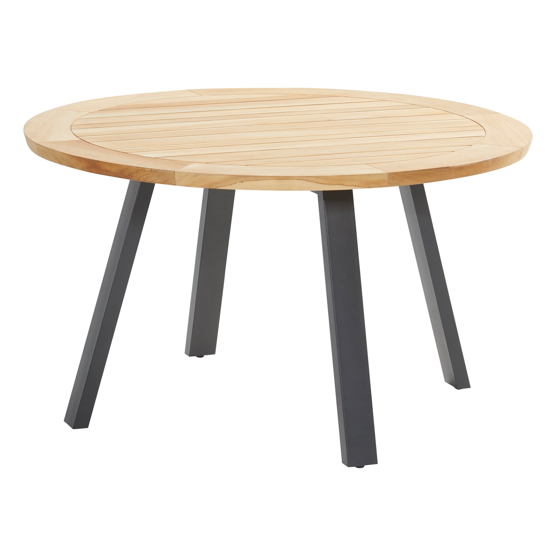 Ambassador set of legs for Ø130cm antracite + Ambassador table top natural teak R130cm