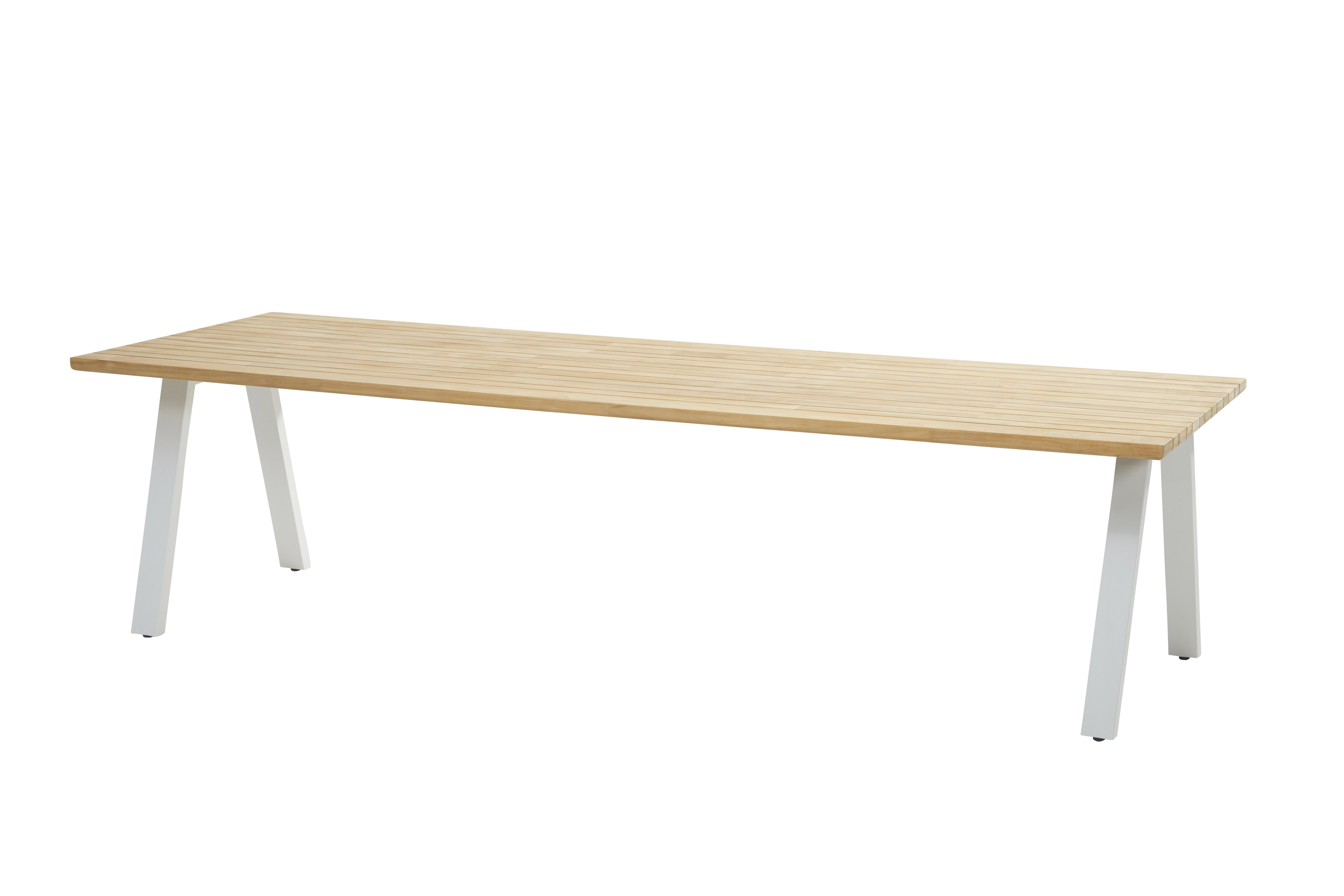 Ambassador set of legs for rectangular top frost grey + Ambassador table top natural teak 300x100