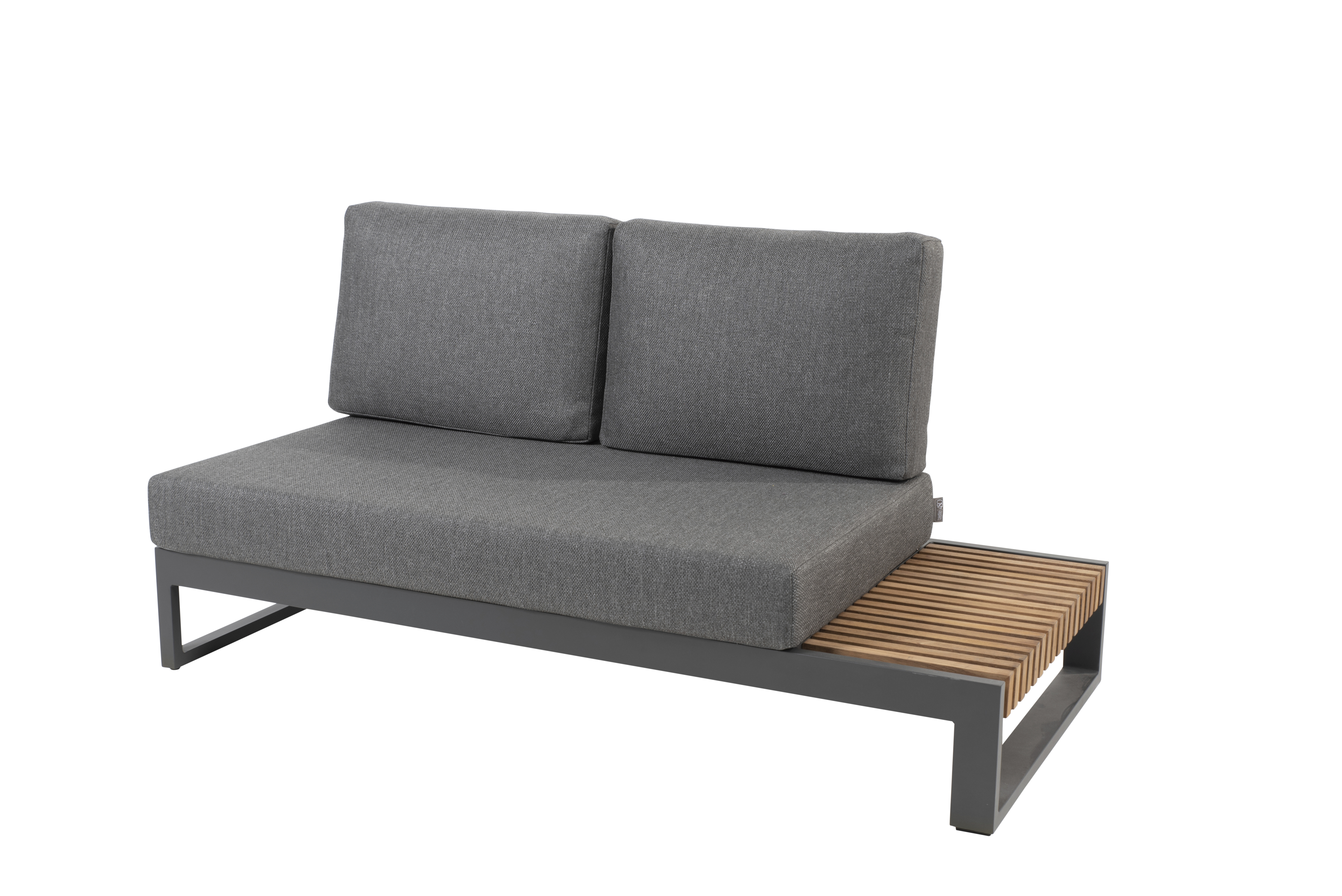 Kioto 2 seater bench L+R antracite with 3 cushions 
