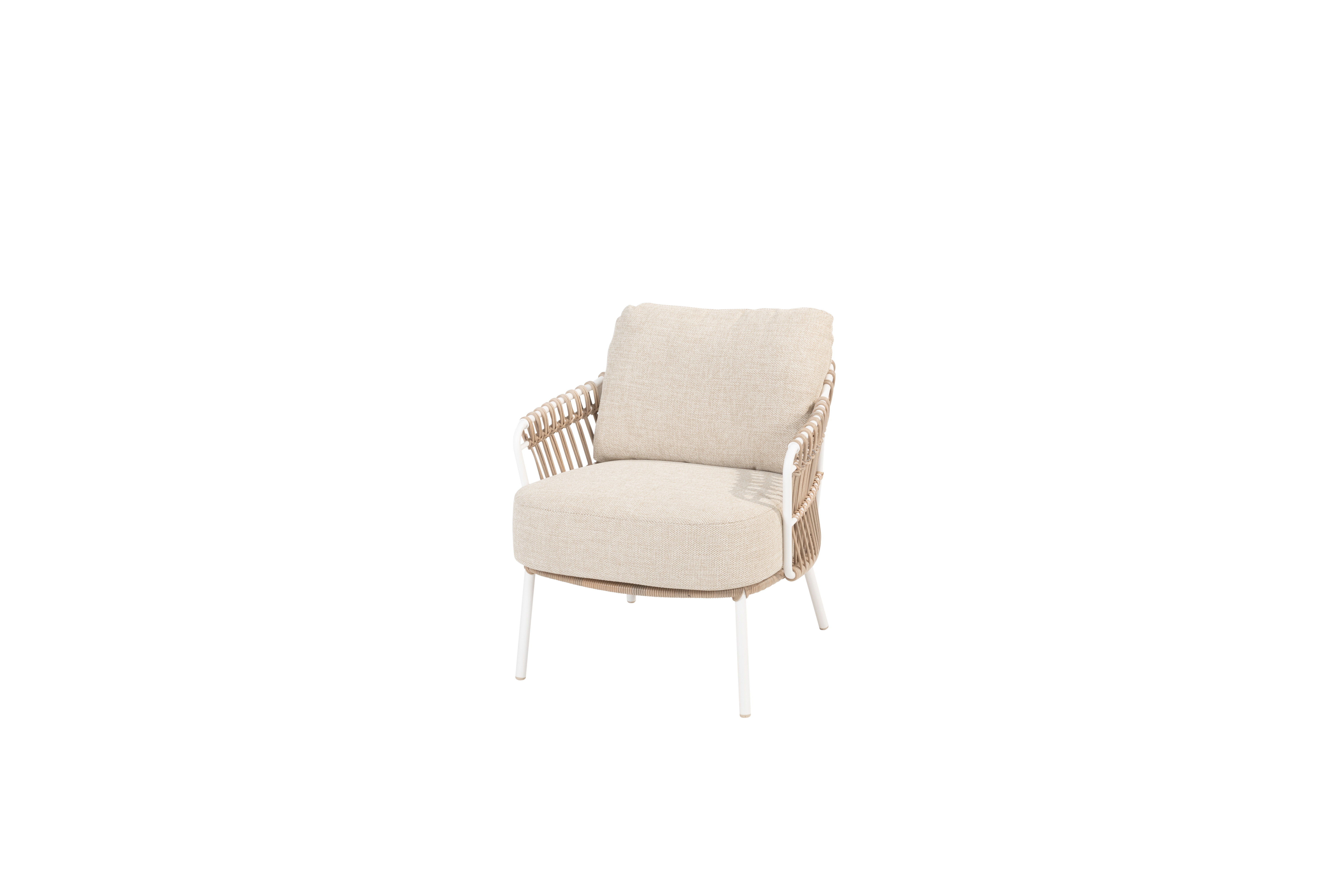 Dalias low dining chair white with 2 cushions 