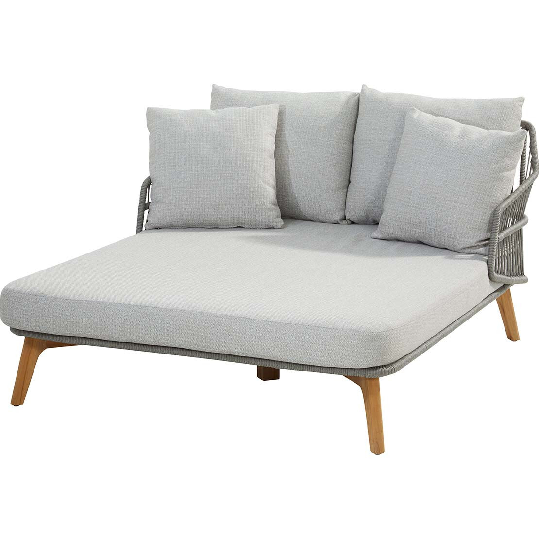 Sempre Daybed 2 seater with 6 cushions Teak-Silver