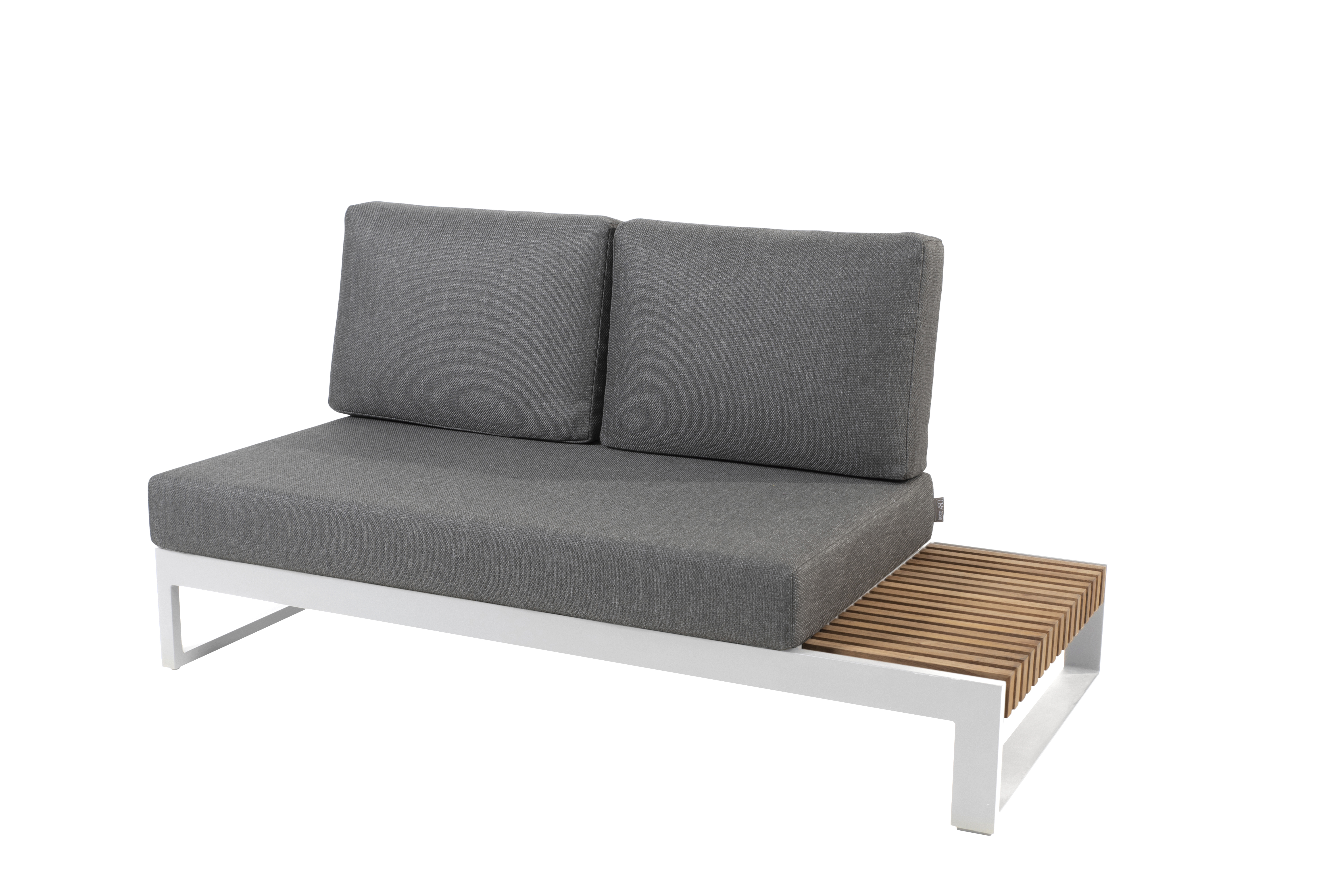 Kioto 2 seater bench L+R white with 3 cushions 