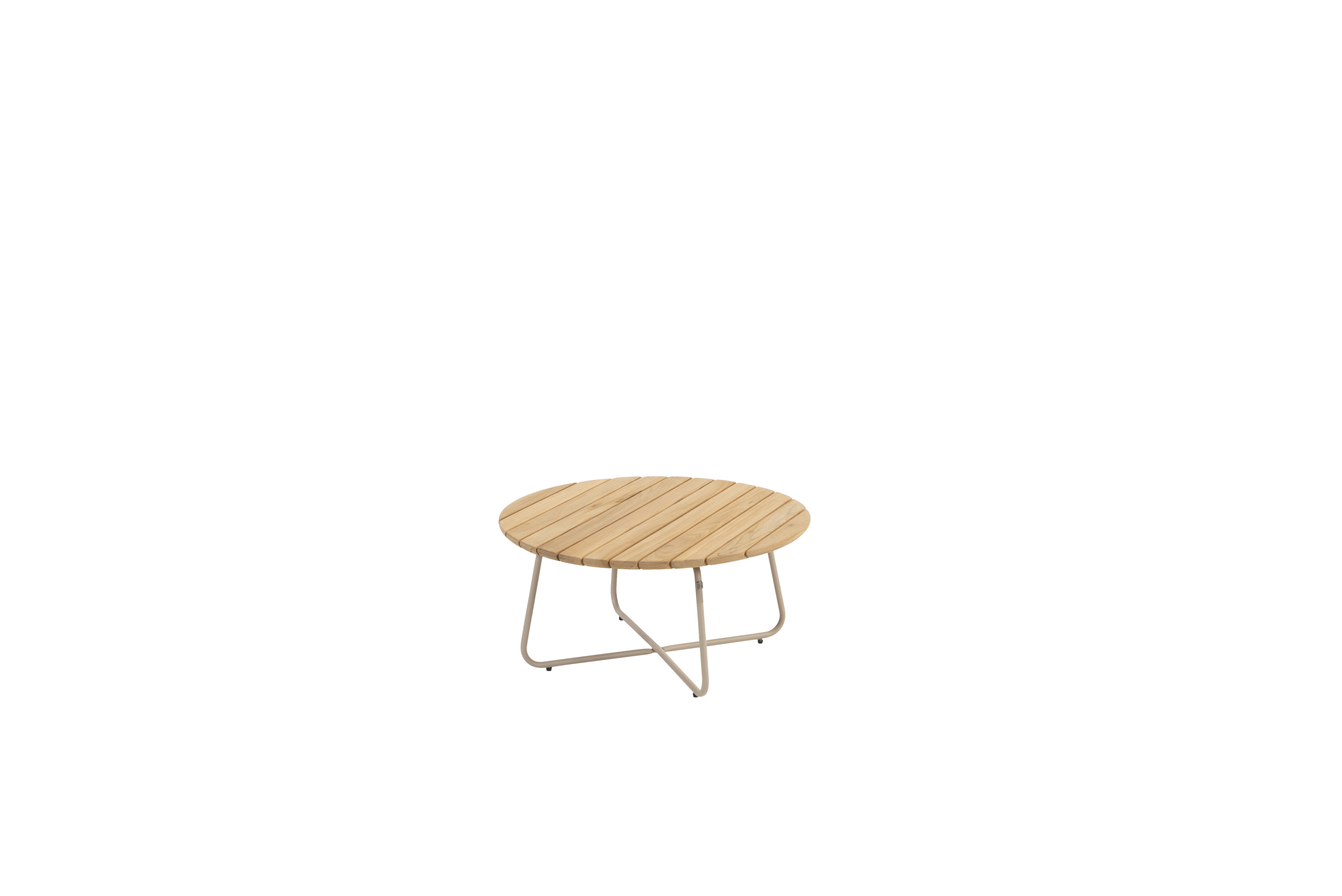 Verdi coffee table natural teak 73 round H 35 Latte