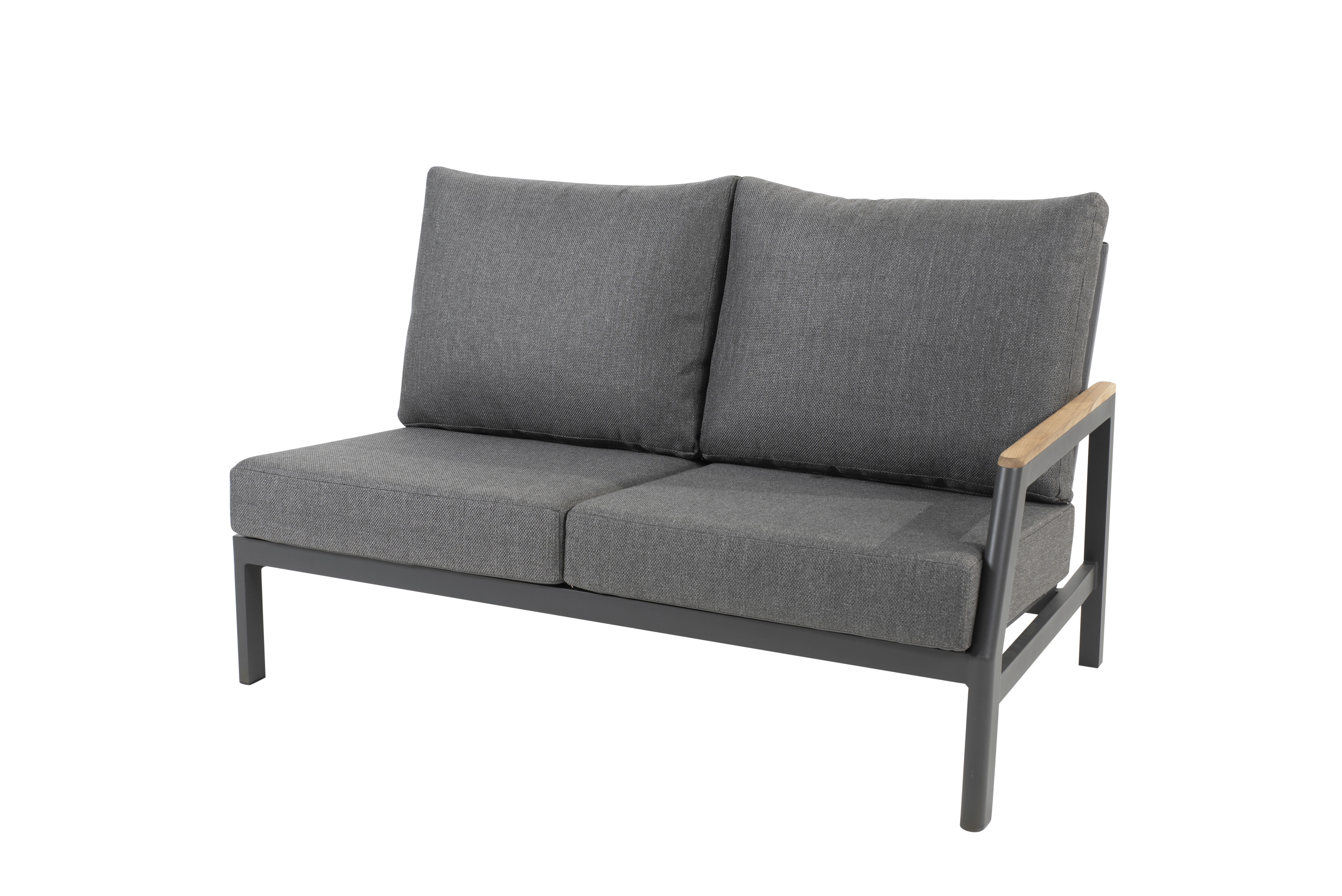 Ravenna 2,5 seater bench L+R antracite with 4 cushions 