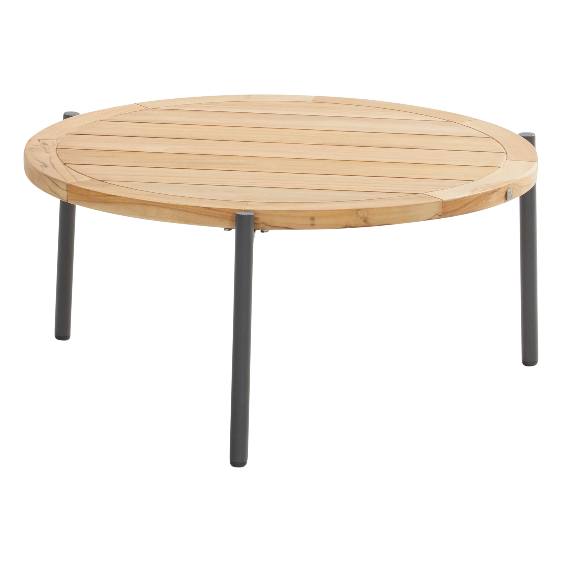 Yoga Coffee table Antracite Natural teak Ø73cm H35