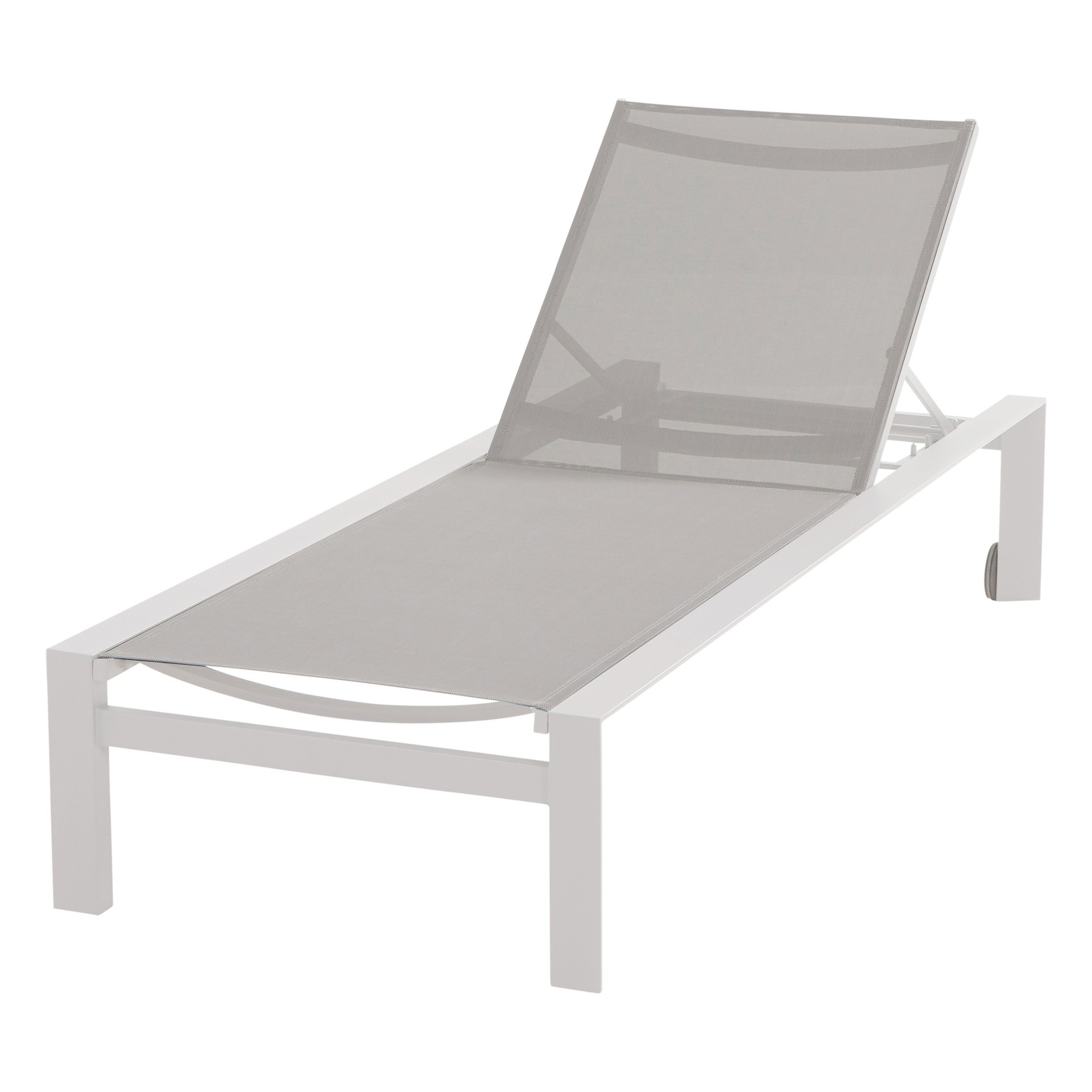 Tropic sunbed with wheel white 