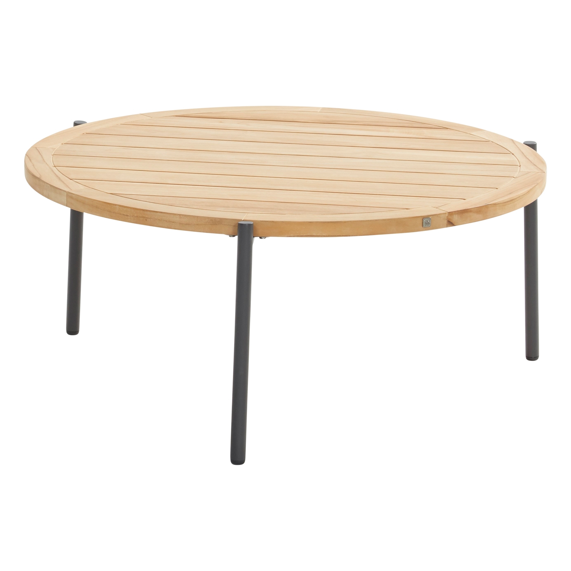 Yoga Coffee table Antracite Natural teak Ø90cm H40