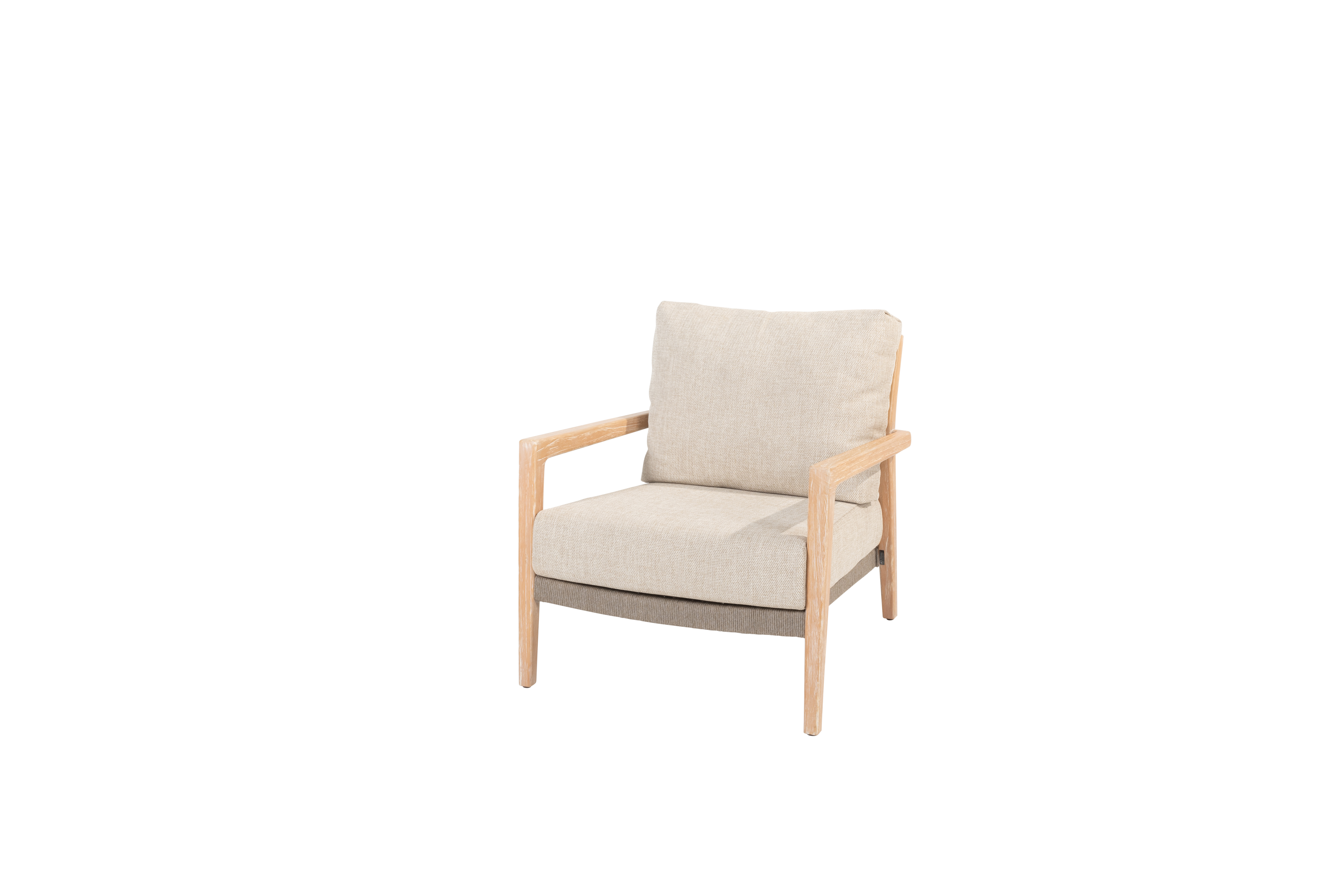 Julia low living chair brushed teak with 2 cushions 
