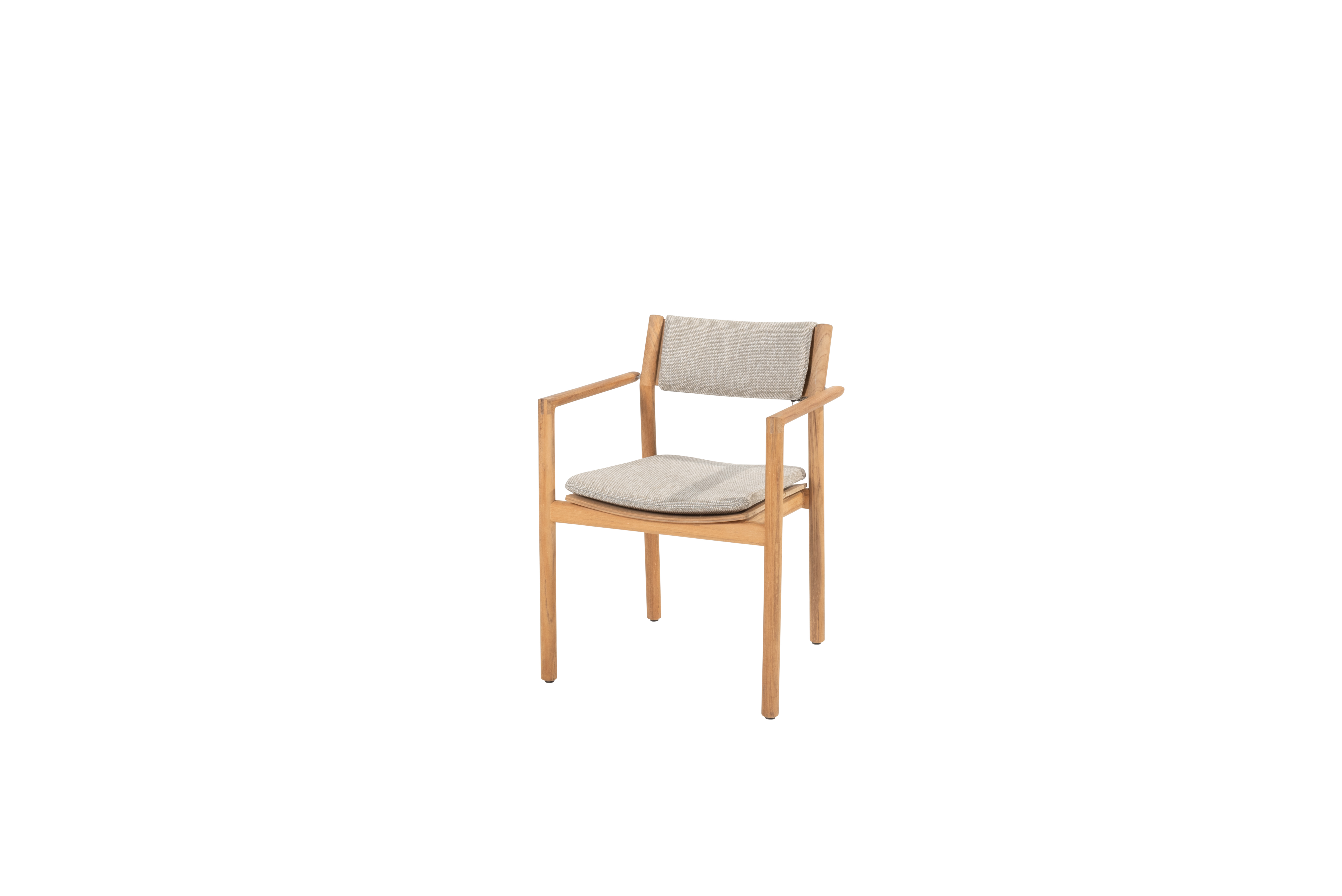 Levi stacking chair natural teak with 2 cushions 