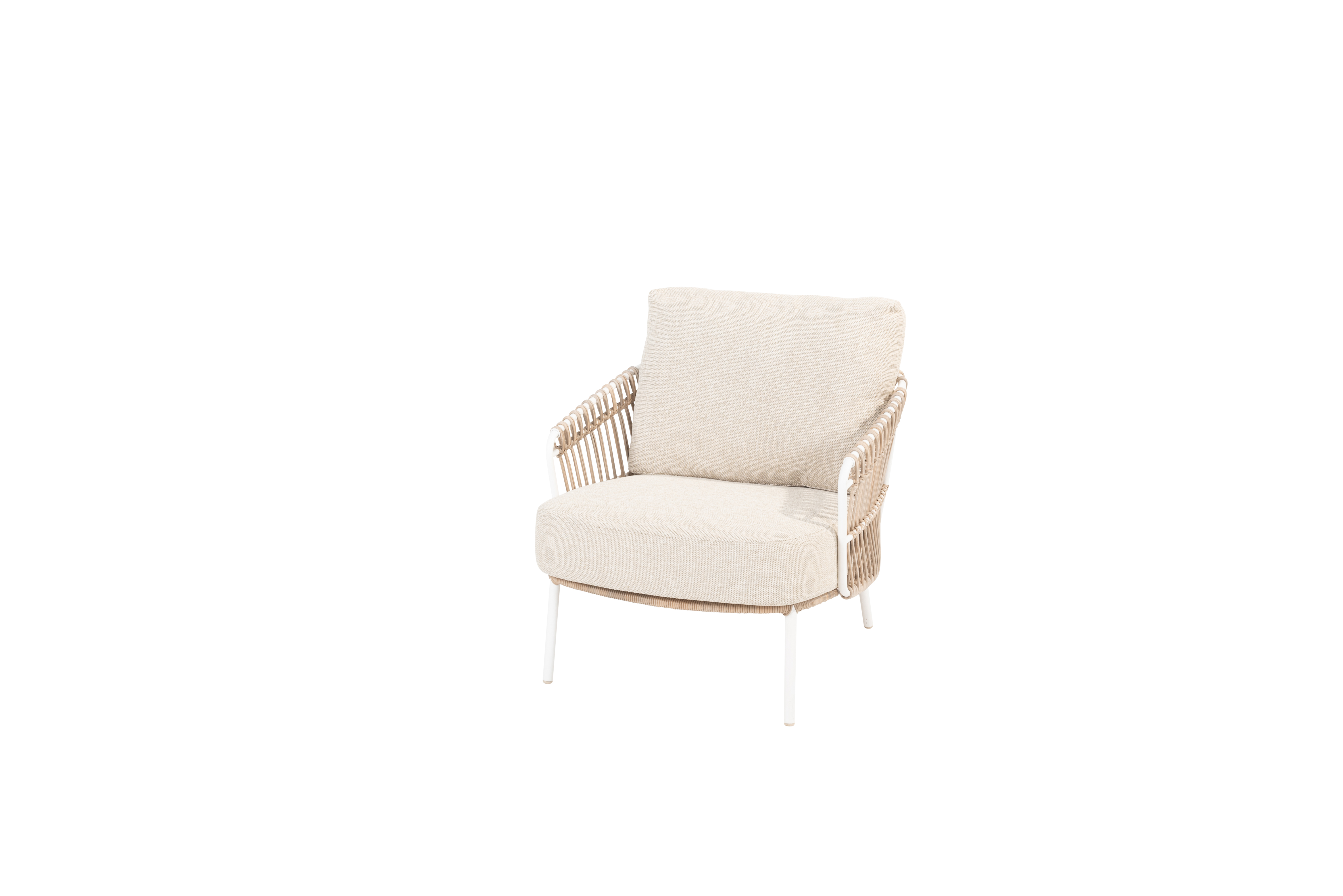 Dalias living chair white with 2 cushions 