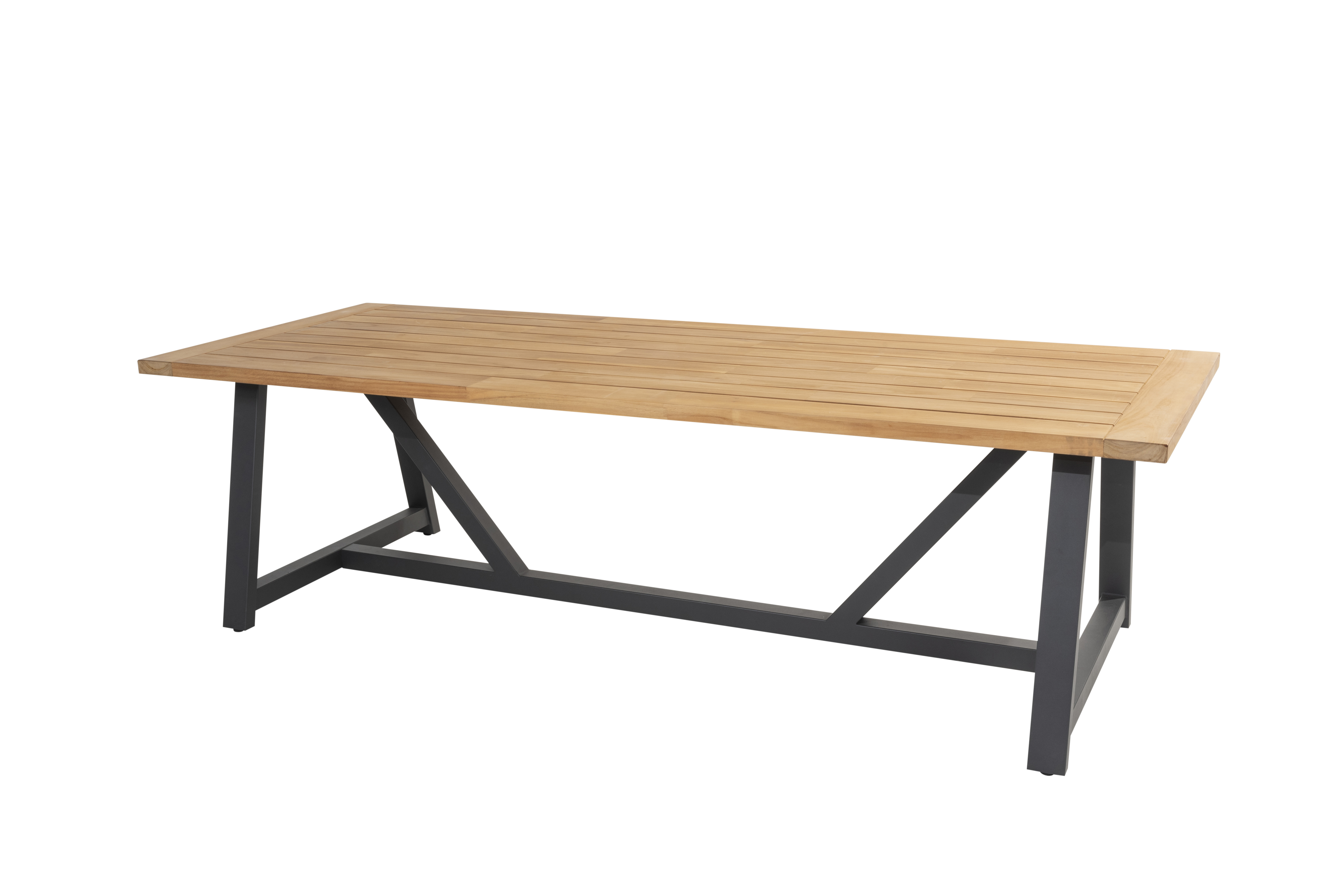 Noah dining base Anthracite for 260x100x75 + Noah dining table top natural teak 260x100