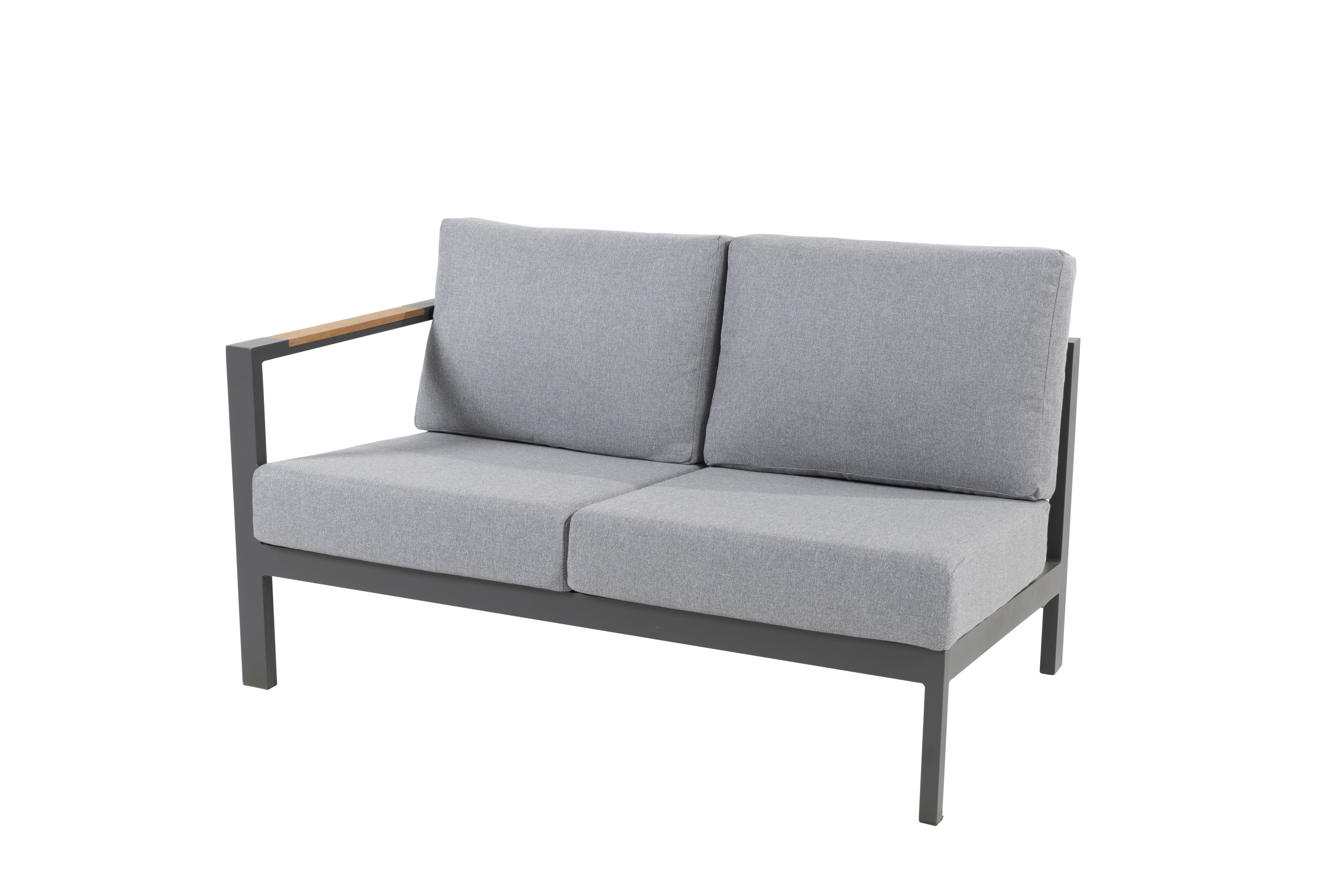 Ginger 2 seater bench L+R antracite with 3 cushions 