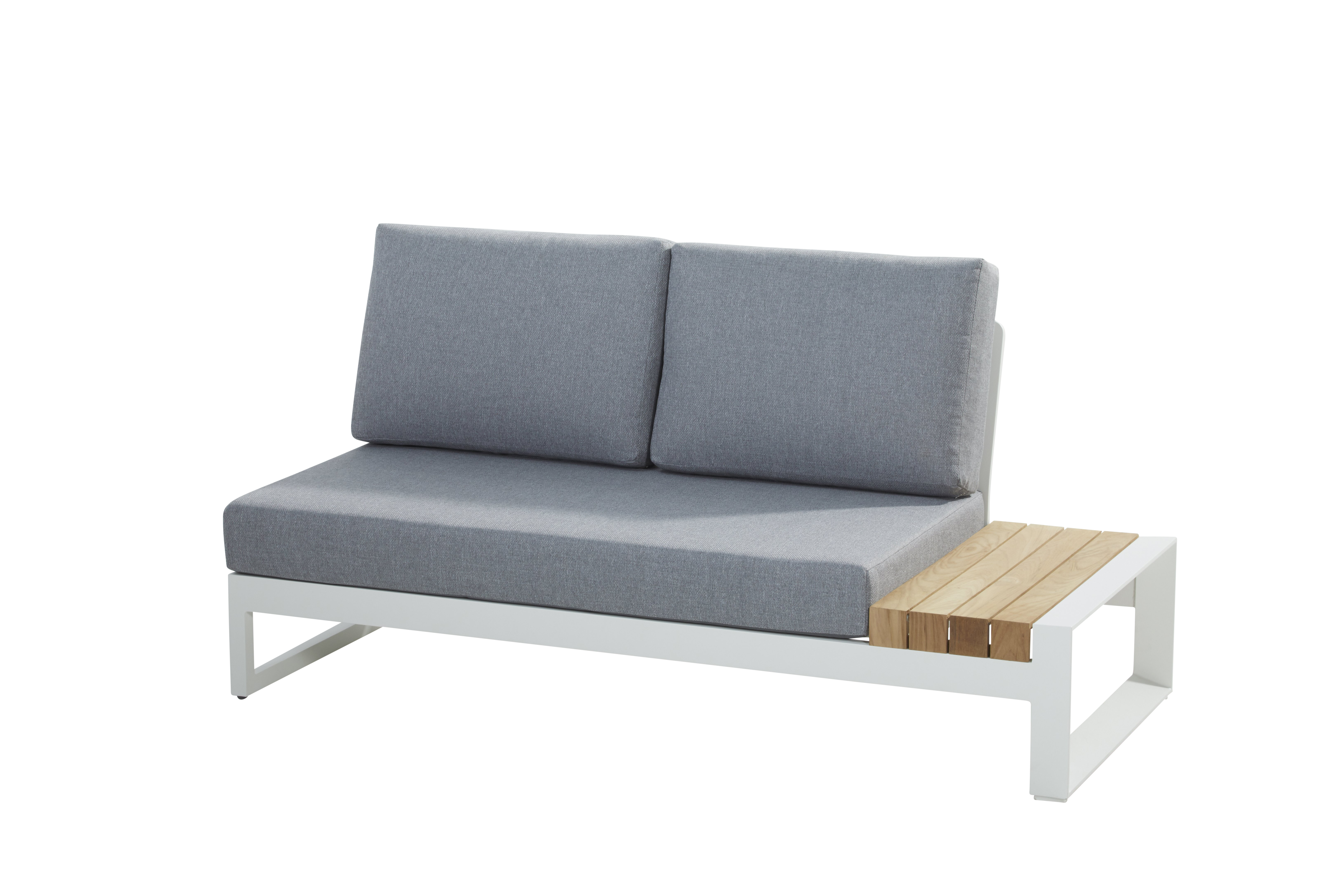 Matisse 2 seater bench L+R with 3 cushions white 