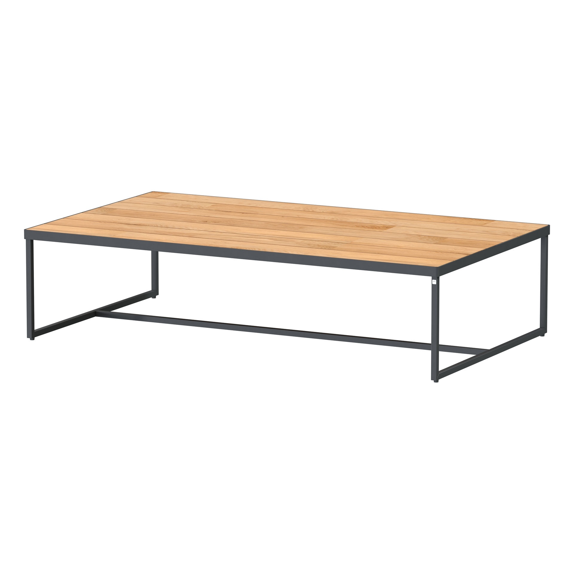 Strada Coffee table Natural teak 120x70x30 alu legs 