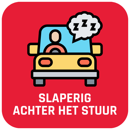 icoon slaperige persoon achter stuur
