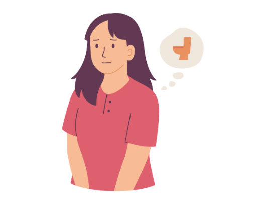 persoon die aan toilet denkt