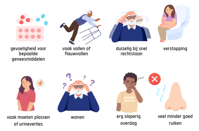 Andere mogelijke klachten bij Lewy-body-dementie