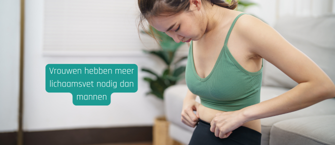 Image accompanying Om gezond te leven, gaan we ervan uit dat vrouwen een vetpercentage van minimaal 10 tot 12 procent nodig hebben. Mannen kunnen daarentegen tot 3 procent gaan.
